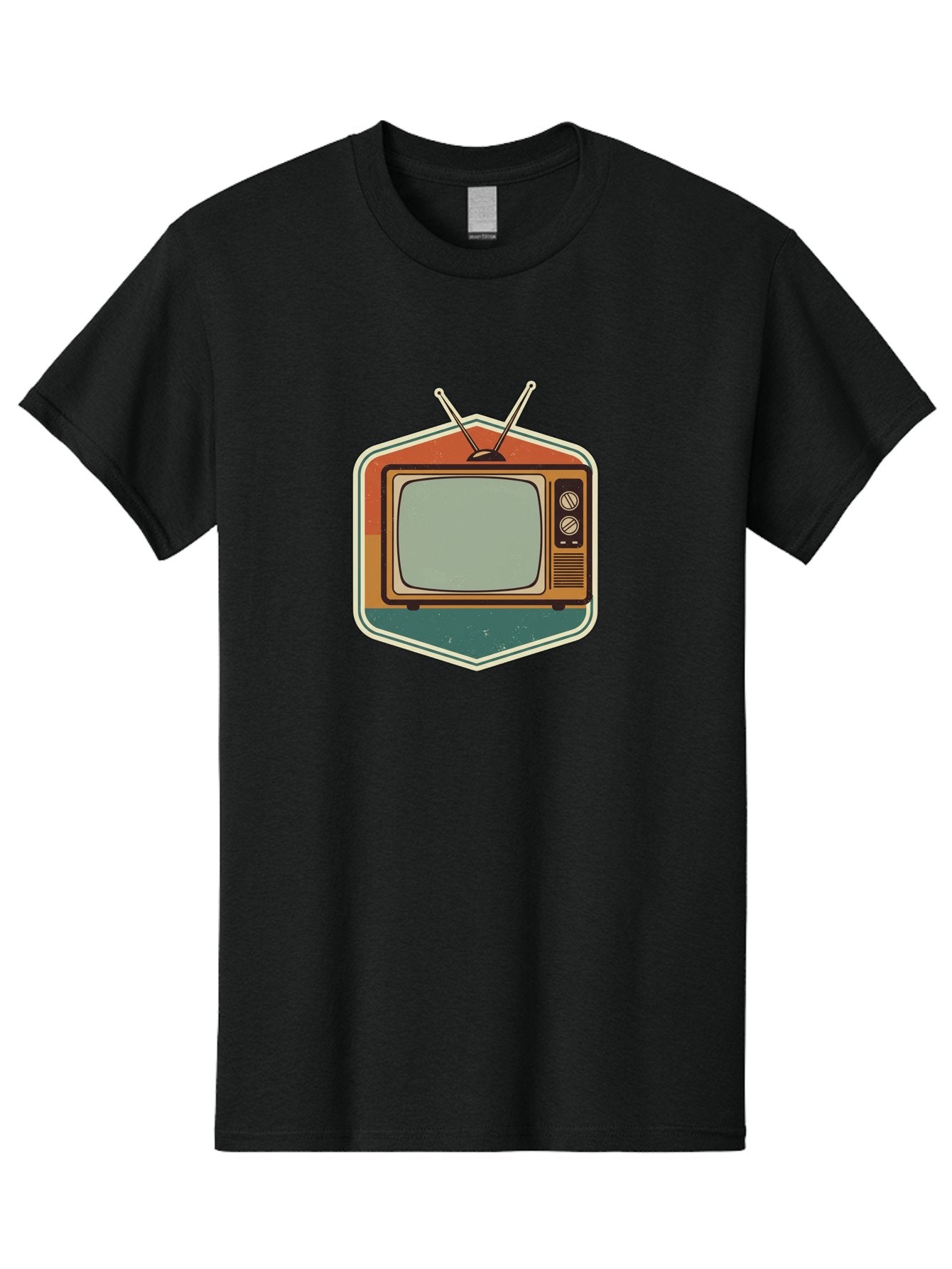 Vintage-Tv Men'S Graphic Tee, 100% Cotton, Comfortable Casual Summer Wear, Machine Washable, Retro Television Set, Old Tv, Vintage Tech, Antique Electronics, Classic Entertainment, Nostalgic Design, Analog Tv, Retro Aesthetic Bac551 7