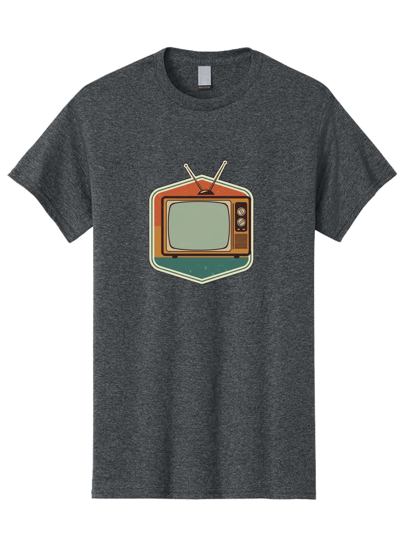 Vintage-Tv Men'S Graphic Tee, 100% Cotton, Comfortable Casual Summer Wear, Machine Washable, Retro Television Set, Old Tv, Vintage Tech, Antique Electronics, Classic Entertainment, Nostalgic Design, Analog Tv, Retro Aesthetic Bac551 4