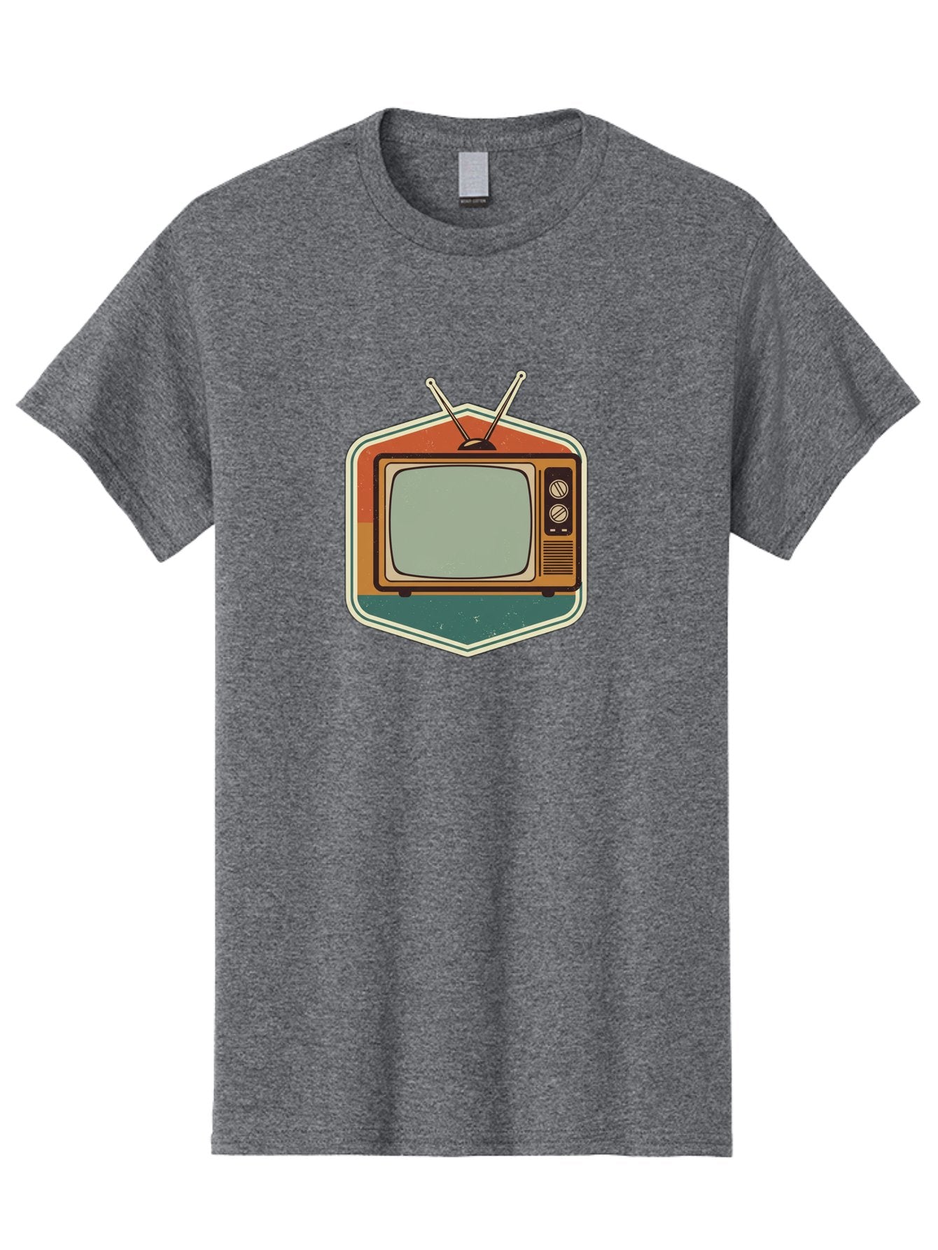 Vintage-Tv Men'S Graphic Tee, 100% Cotton, Comfortable Casual Summer Wear, Machine Washable, Retro Television Set, Old Tv, Vintage Tech, Antique Electronics, Classic Entertainment, Nostalgic Design, Analog Tv, Retro Aesthetic Bac551 3