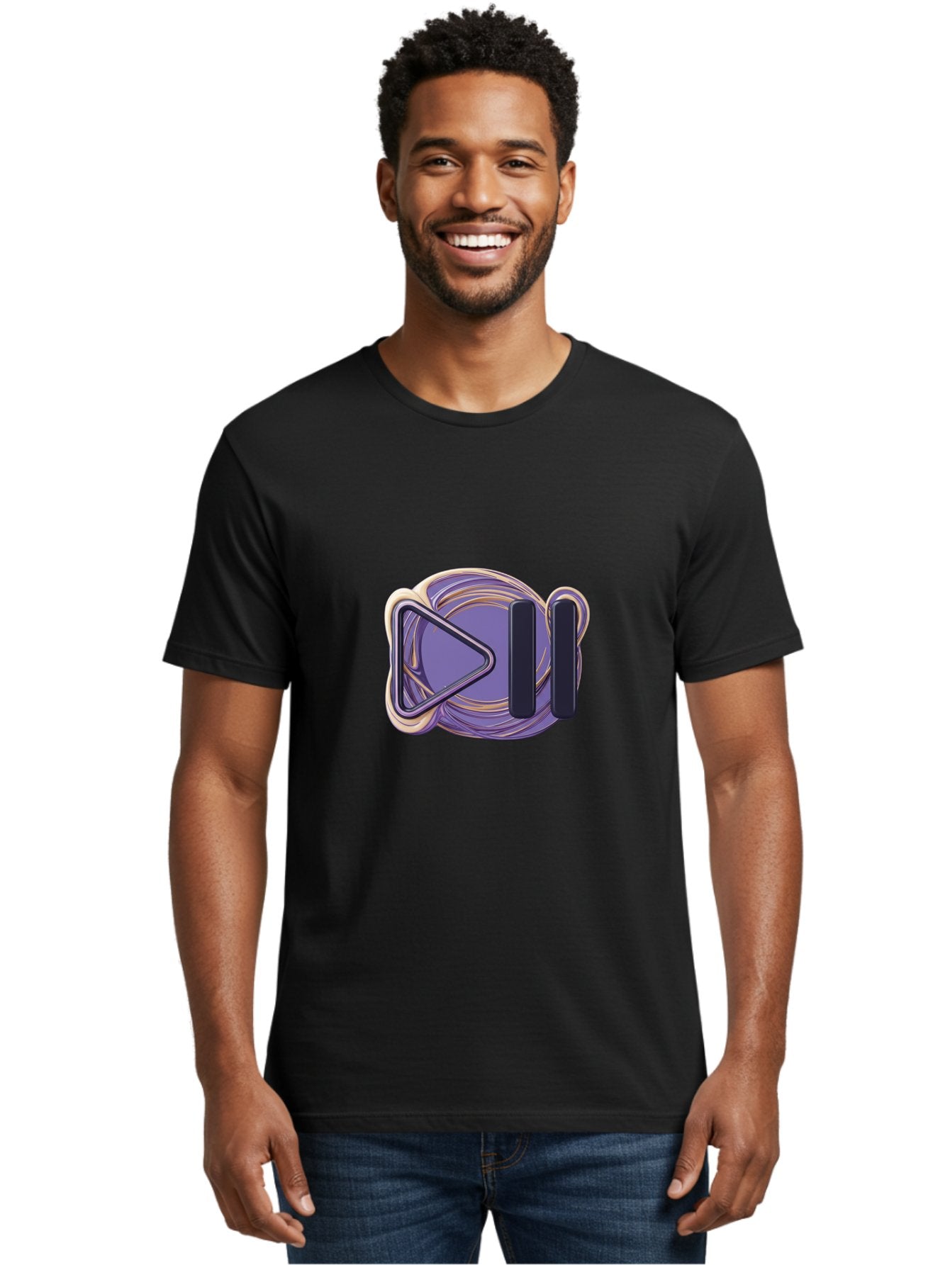 Virtual-Reality-Headset Men'S Graphic Tee, 100% Cotton, Comfortable Casual Summer Wear, Machine Washable, Virtual Reality Headset, Vr Technology, Purple Design, Metallic Accents, Futuristic Style, Gaming Accessory, Immersive Experience, Bac552 18