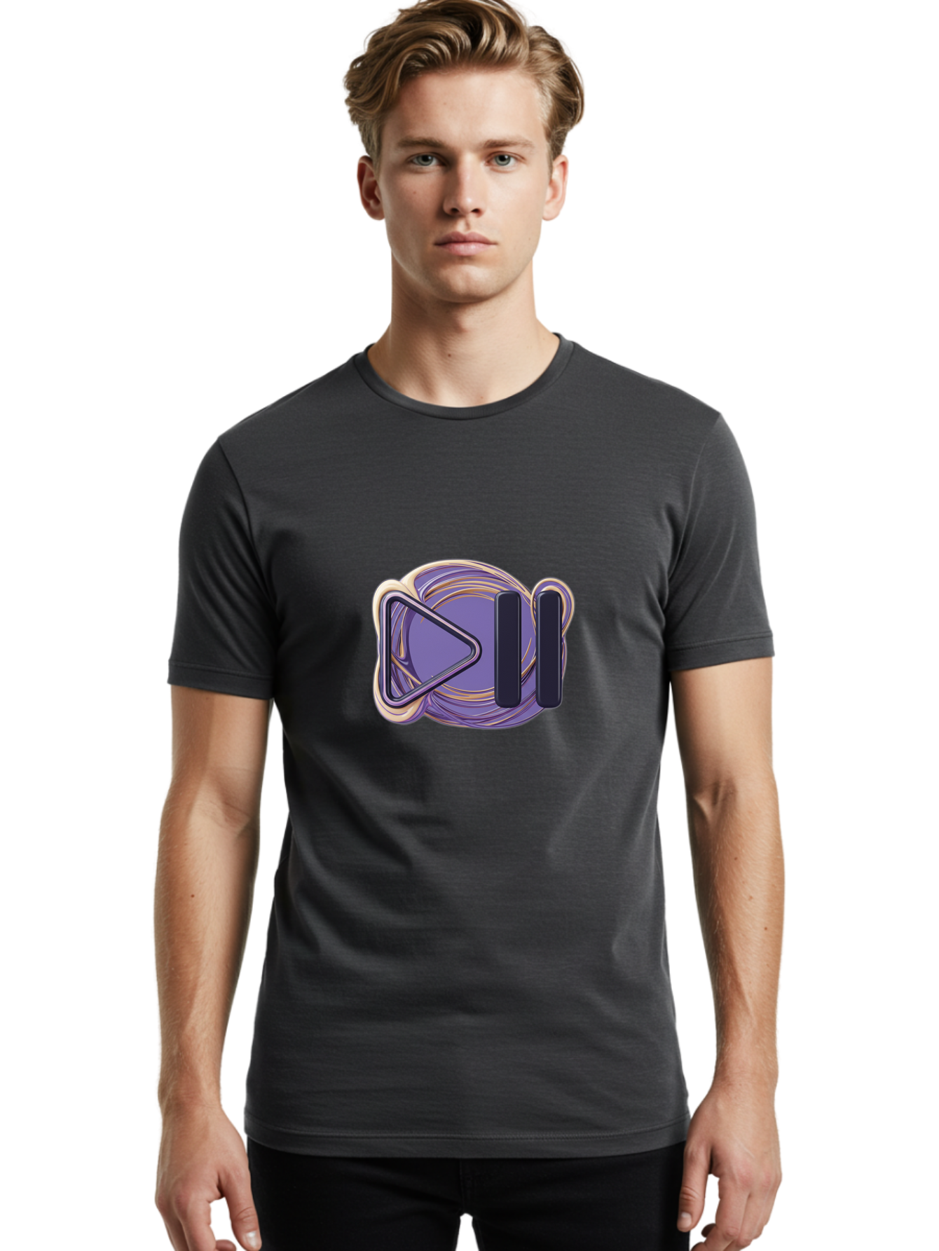 Virtual-Reality-Headset Men'S Graphic Tee, 100% Cotton, Comfortable Casual Summer Wear, Machine Washable, Virtual Reality Headset, Vr Technology, Purple Design, Metallic Accents, Futuristic Style, Gaming Accessory, Immersive Experience, Bac552 29