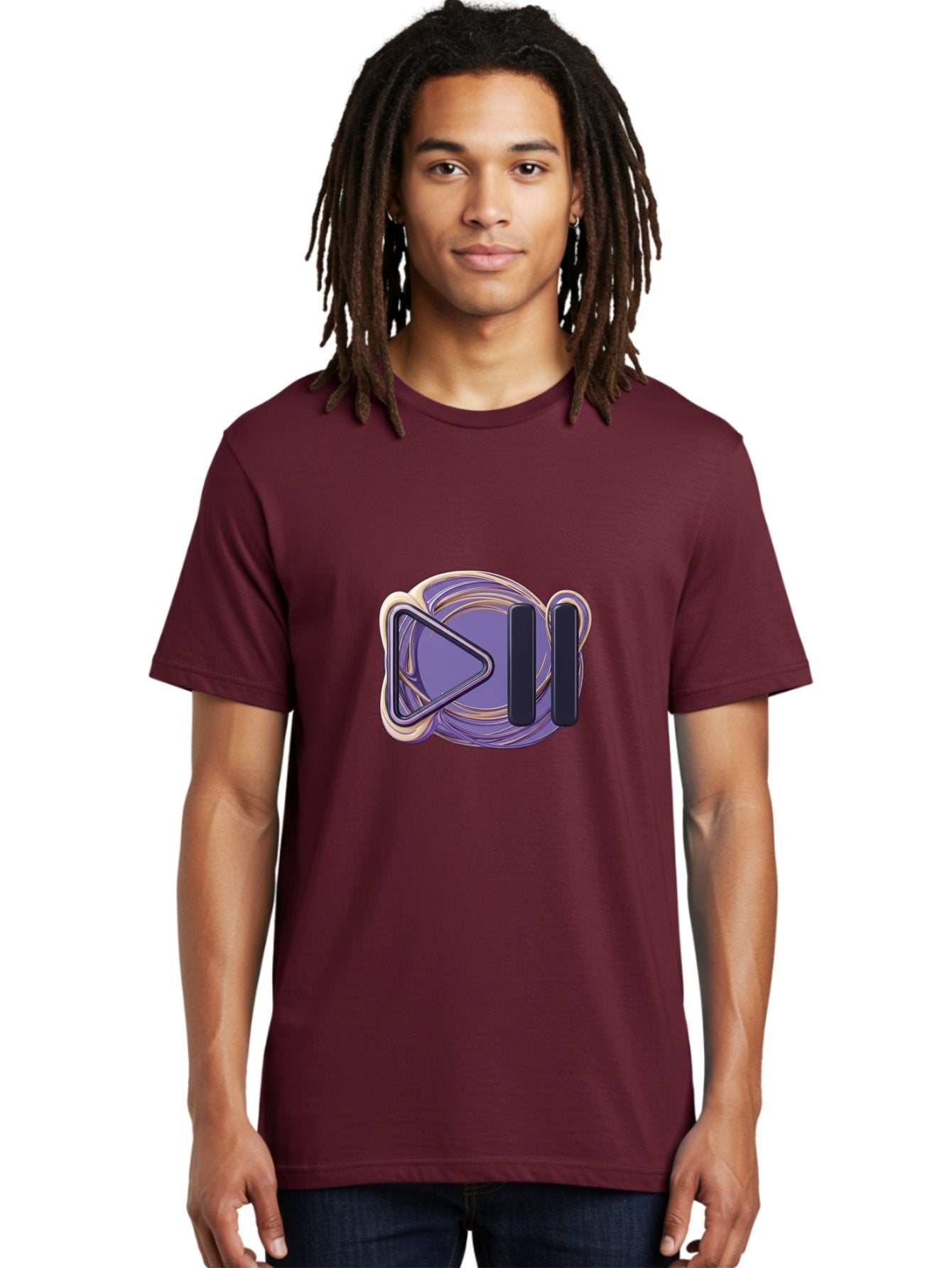 Virtual-Reality-Headset Men'S Graphic Tee, 100% Cotton, Comfortable Casual Summer Wear, Machine Washable, Virtual Reality Headset, Vr Technology, Purple Design, Metallic Accents, Futuristic Style, Gaming Accessory, Immersive Experience, Bac552 16