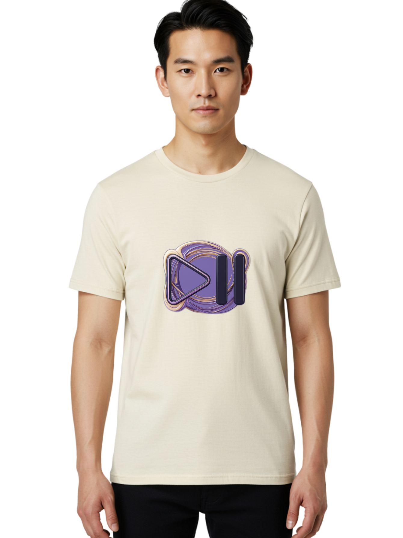 Virtual-Reality-Headset Men'S Graphic Tee, 100% Cotton, Comfortable Casual Summer Wear, Machine Washable, Virtual Reality Headset, Vr Technology, Purple Design, Metallic Accents, Futuristic Style, Gaming Accessory, Immersive Experience, Bac552 24