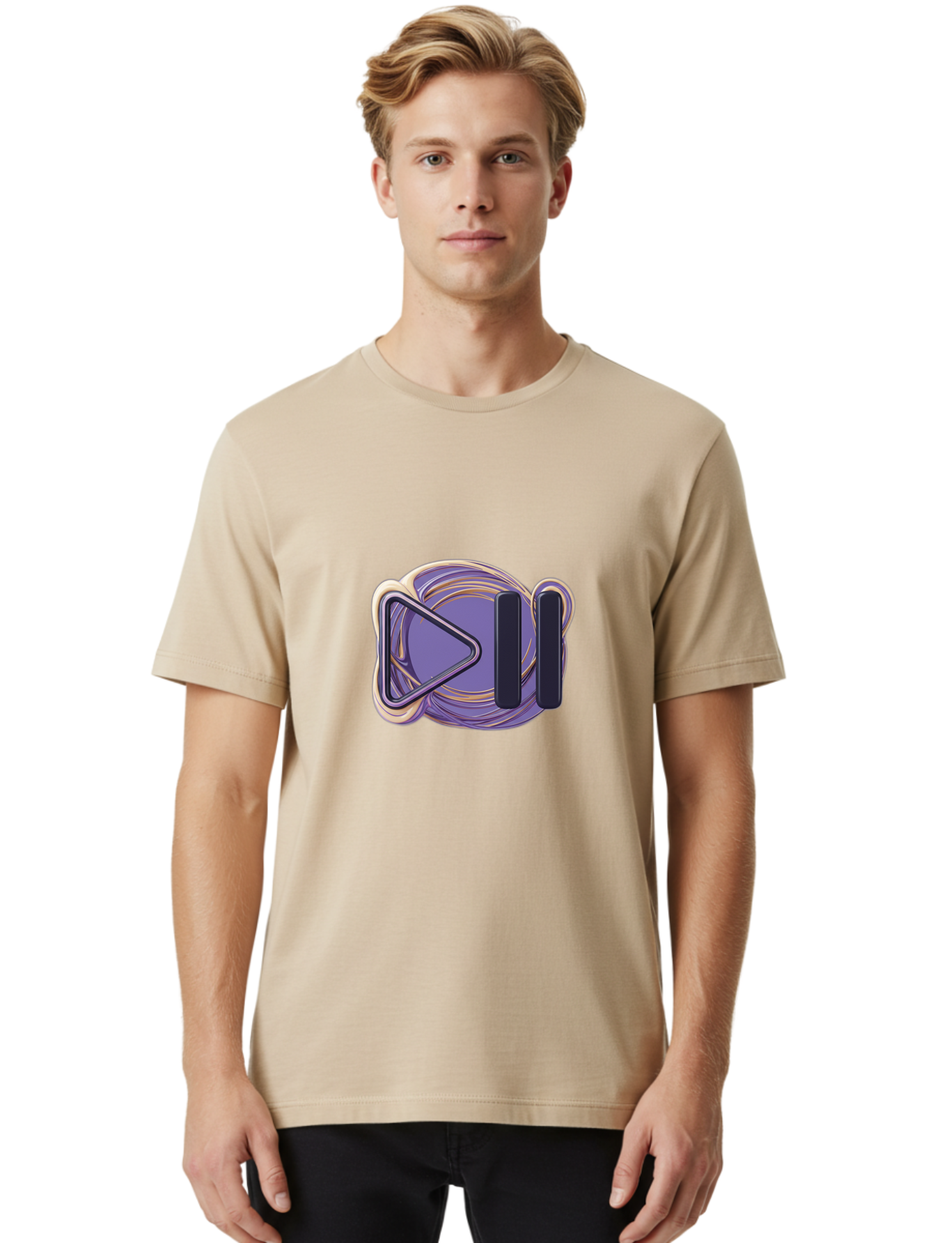 Virtual-Reality-Headset Men'S Graphic Tee, 100% Cotton, Comfortable Casual Summer Wear, Machine Washable, Virtual Reality Headset, Vr Technology, Purple Design, Metallic Accents, Futuristic Style, Gaming Accessory, Immersive Experience, Bac552 22
