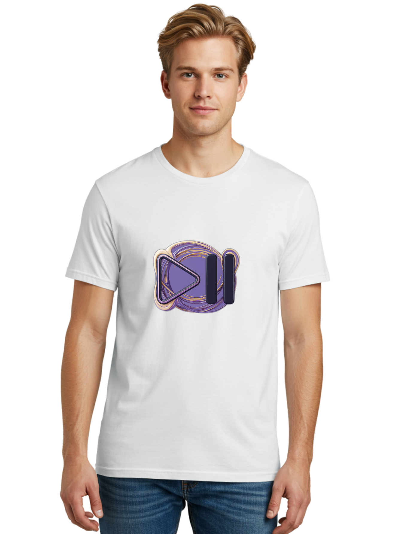 Virtual-Reality-Headset Men'S Graphic Tee, 100% Cotton, Comfortable Casual Summer Wear, Machine Washable, Virtual Reality Headset, Vr Technology, Purple Design, Metallic Accents, Futuristic Style, Gaming Accessory, Immersive Experience, Bac552 16