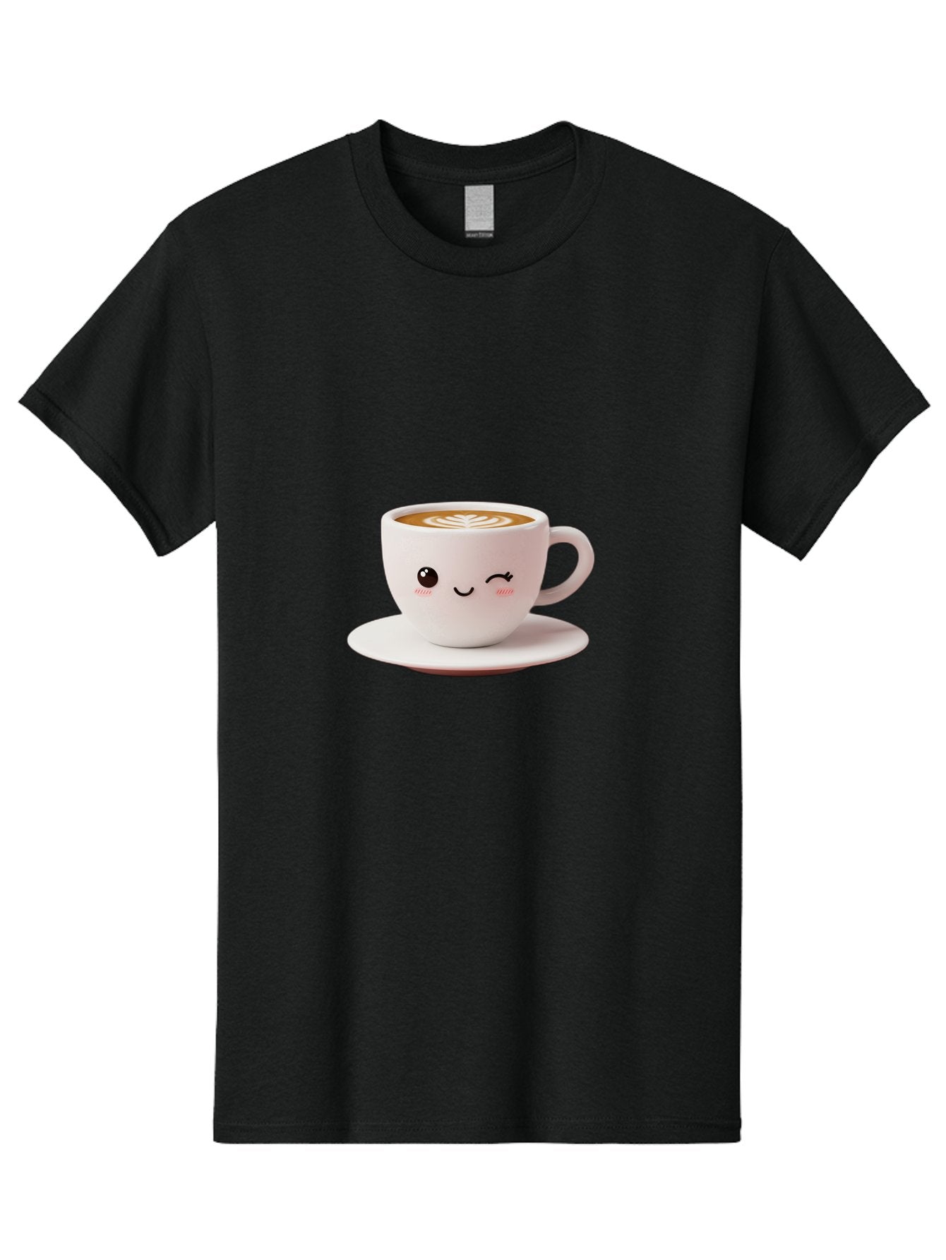 Winking-Coffee-Cup Men'S Graphic Tee, 100% Cotton, Comfortable Casual Summer Wear, Machine Washable, Cute Coffee Cup, Cartoon Character, Coffee Break, Latte Art, Winking Face, Adorable Design, Morning Pick-Me-Up, Coffee Lover, Cozy Vibes Bac553 13