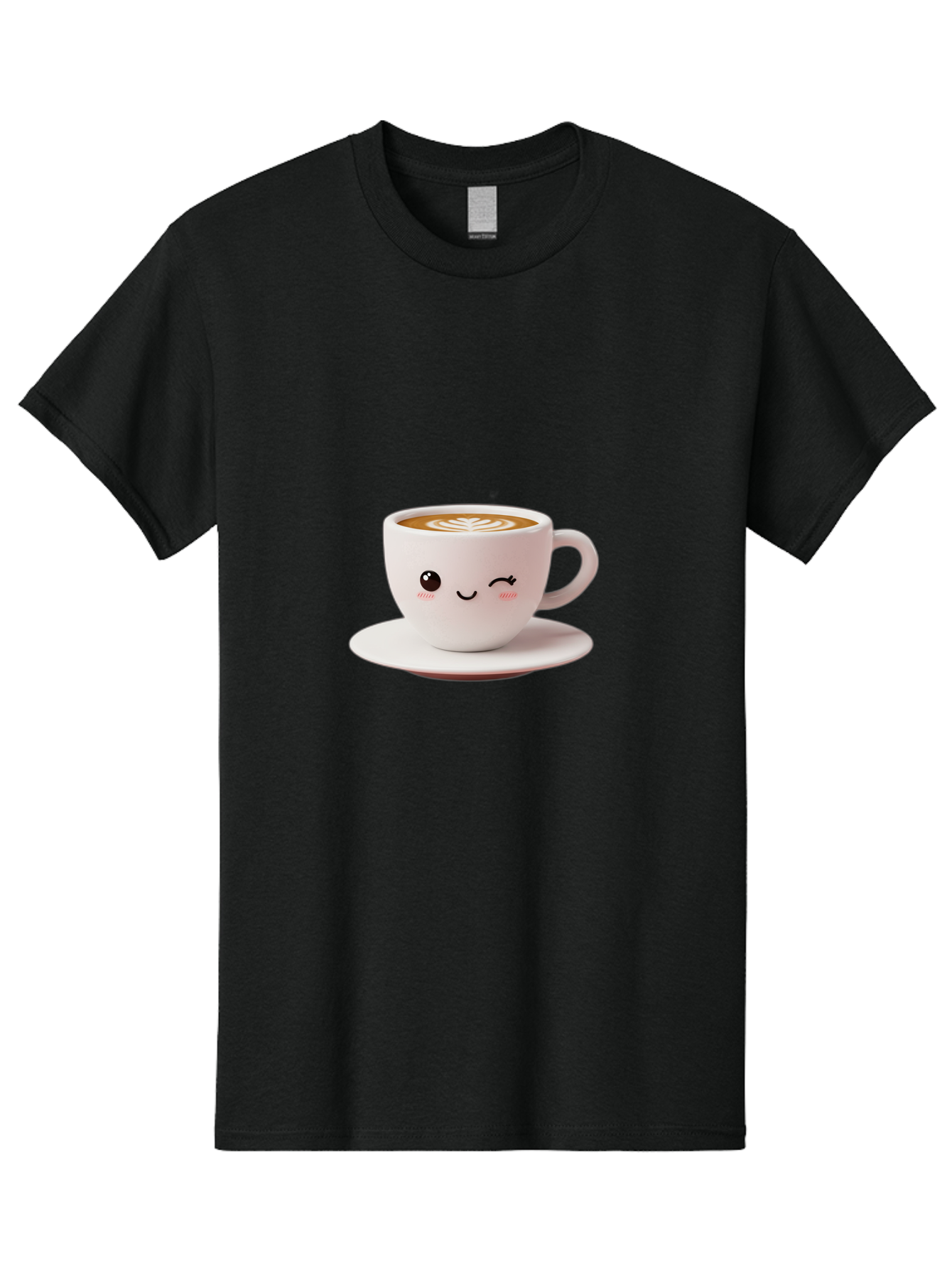 Winking-Coffee-Cup Men'S Graphic Tee, 100% Cotton, Comfortable Casual Summer Wear, Machine Washable, Cute Coffee Cup, Cartoon Character, Coffee Break, Latte Art, Winking Face, Adorable Design, Morning Pick-Me-Up, Coffee Lover, Cozy Vibes Bac553 15