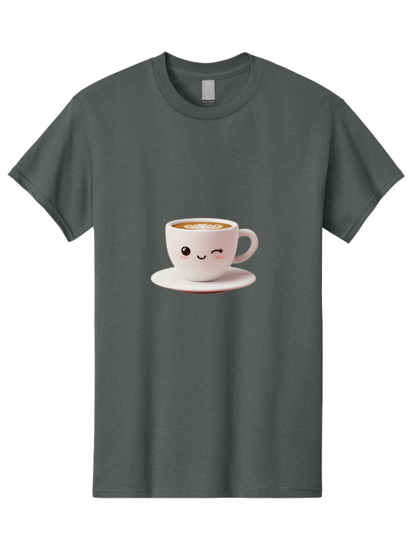 Winking-Coffee-Cup Men'S Graphic Tee, 100% Cotton, Comfortable Casual Summer Wear, Machine Washable, Cute Coffee Cup, Cartoon Character, Coffee Break, Latte Art, Winking Face, Adorable Design, Morning Pick-Me-Up, Coffee Lover, Cozy Vibes Bac553 8
