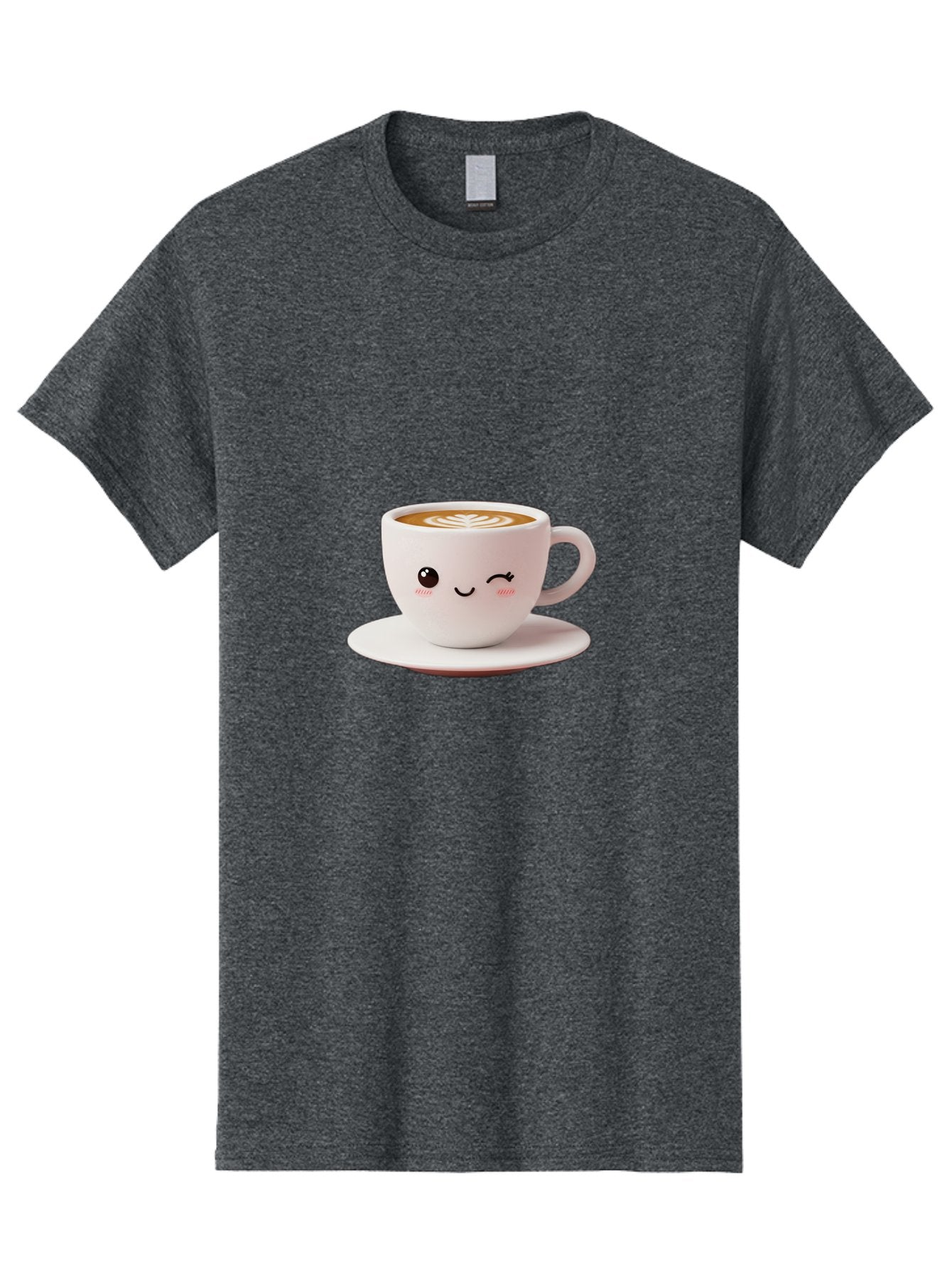 Winking-Coffee-Cup Men'S Graphic Tee, 100% Cotton, Comfortable Casual Summer Wear, Machine Washable, Cute Coffee Cup, Cartoon Character, Coffee Break, Latte Art, Winking Face, Adorable Design, Morning Pick-Me-Up, Coffee Lover, Cozy Vibes Bac553 11