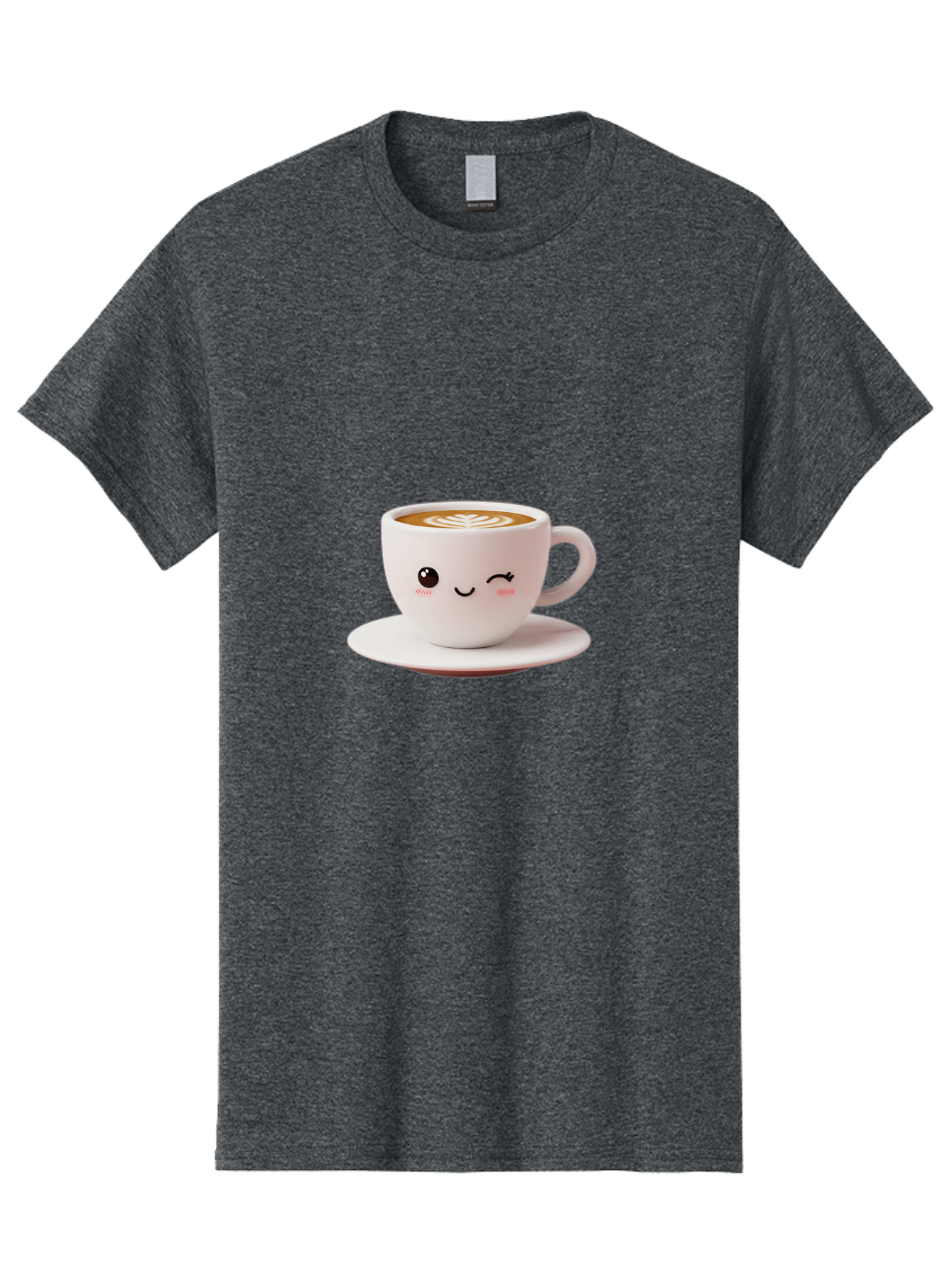 Winking-Coffee-Cup Men'S Graphic Tee, 100% Cotton, Comfortable Casual Summer Wear, Machine Washable, Cute Coffee Cup, Cartoon Character, Coffee Break, Latte Art, Winking Face, Adorable Design, Morning Pick-Me-Up, Coffee Lover, Cozy Vibes Bac553 4
