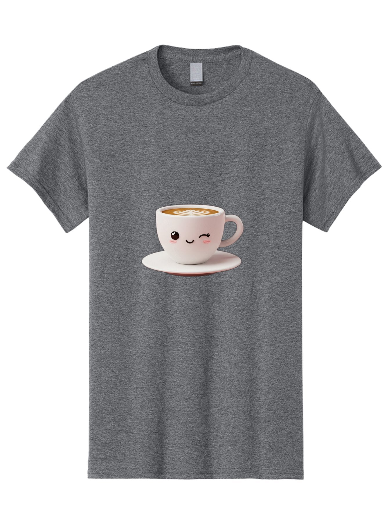 Winking-Coffee-Cup Men'S Graphic Tee, 100% Cotton, Comfortable Casual Summer Wear, Machine Washable, Cute Coffee Cup, Cartoon Character, Coffee Break, Latte Art, Winking Face, Adorable Design, Morning Pick-Me-Up, Coffee Lover, Cozy Vibes Bac553 15