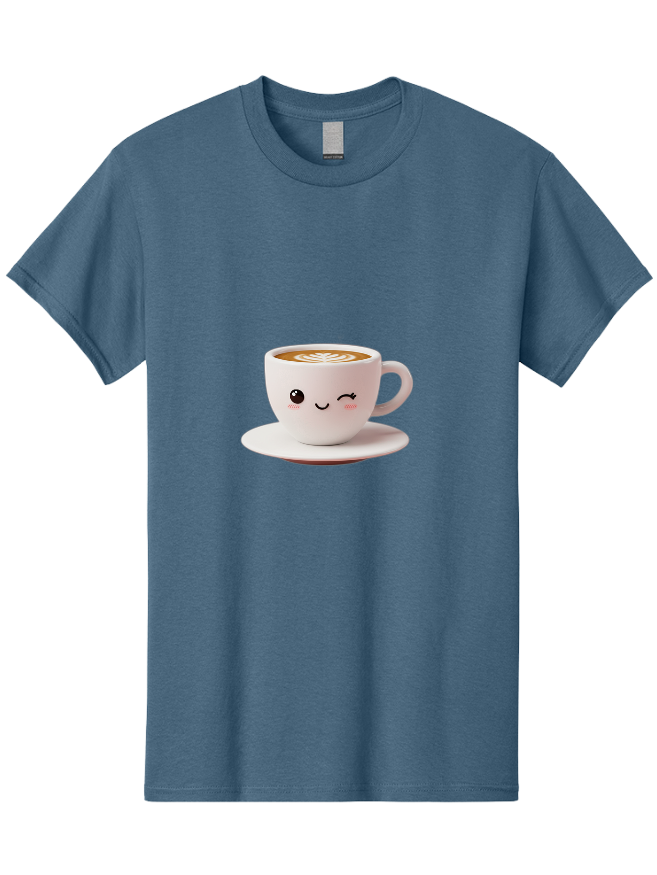 Winking-Coffee-Cup Men'S Graphic Tee, 100% Cotton, Comfortable Casual Summer Wear, Machine Washable, Cute Coffee Cup, Cartoon Character, Coffee Break, Latte Art, Winking Face, Adorable Design, Morning Pick-Me-Up, Coffee Lover, Cozy Vibes Bac553 10