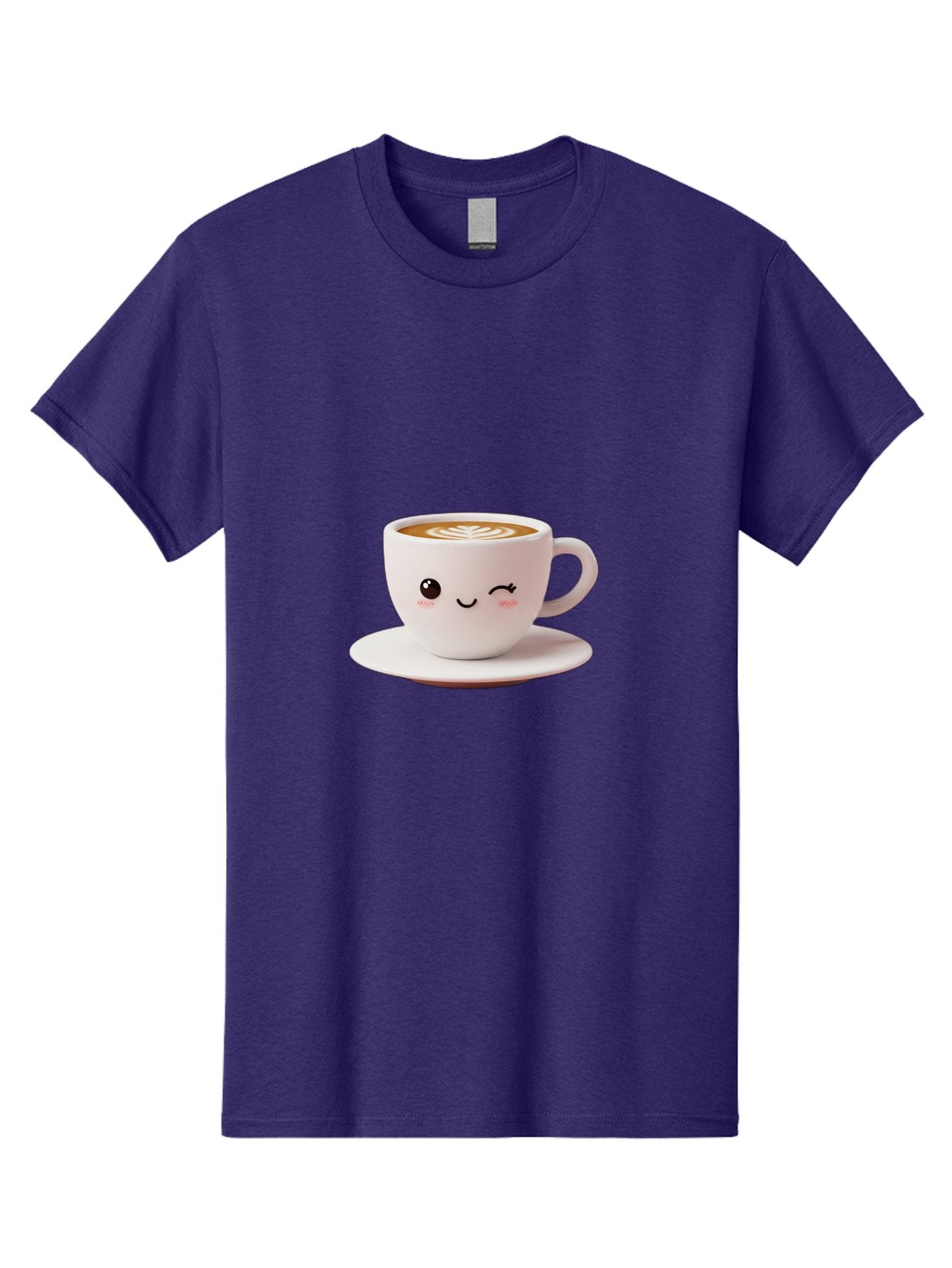 Winking-Coffee-Cup Men'S Graphic Tee, 100% Cotton, Comfortable Casual Summer Wear, Machine Washable, Cute Coffee Cup, Cartoon Character, Coffee Break, Latte Art, Winking Face, Adorable Design, Morning Pick-Me-Up, Coffee Lover, Cozy Vibes Bac553 12
