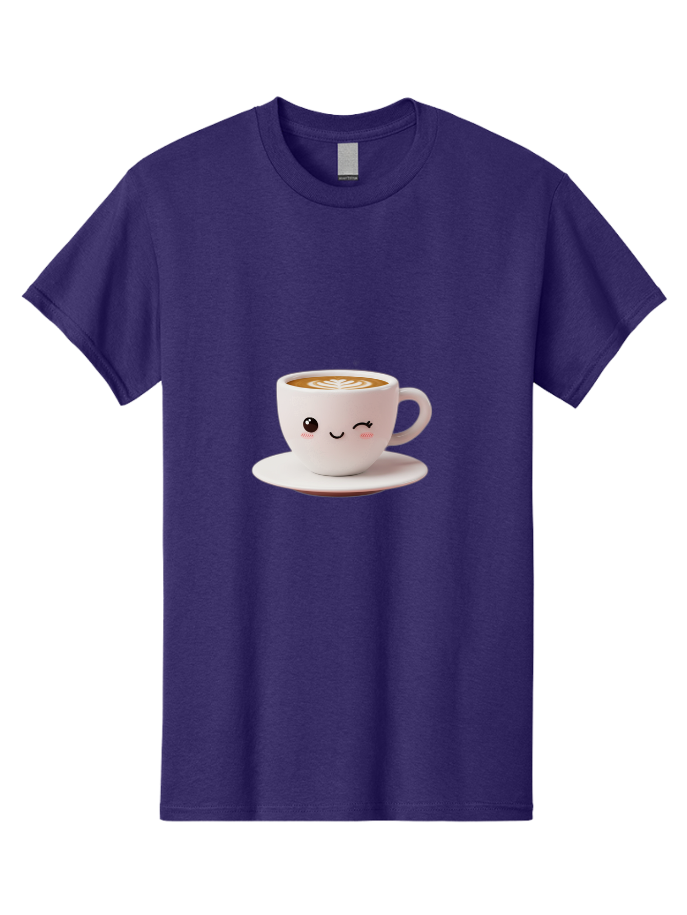 Winking-Coffee-Cup Men'S Graphic Tee, 100% Cotton, Comfortable Casual Summer Wear, Machine Washable, Cute Coffee Cup, Cartoon Character, Coffee Break, Latte Art, Winking Face, Adorable Design, Morning Pick-Me-Up, Coffee Lover, Cozy Vibes Bac553 3
