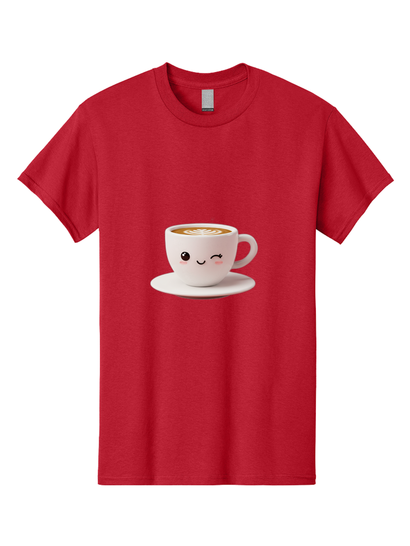 Winking-Coffee-Cup Men'S Graphic Tee, 100% Cotton, Comfortable Casual Summer Wear, Machine Washable, Cute Coffee Cup, Cartoon Character, Coffee Break, Latte Art, Winking Face, Adorable Design, Morning Pick-Me-Up, Coffee Lover, Cozy Vibes Bac553 11