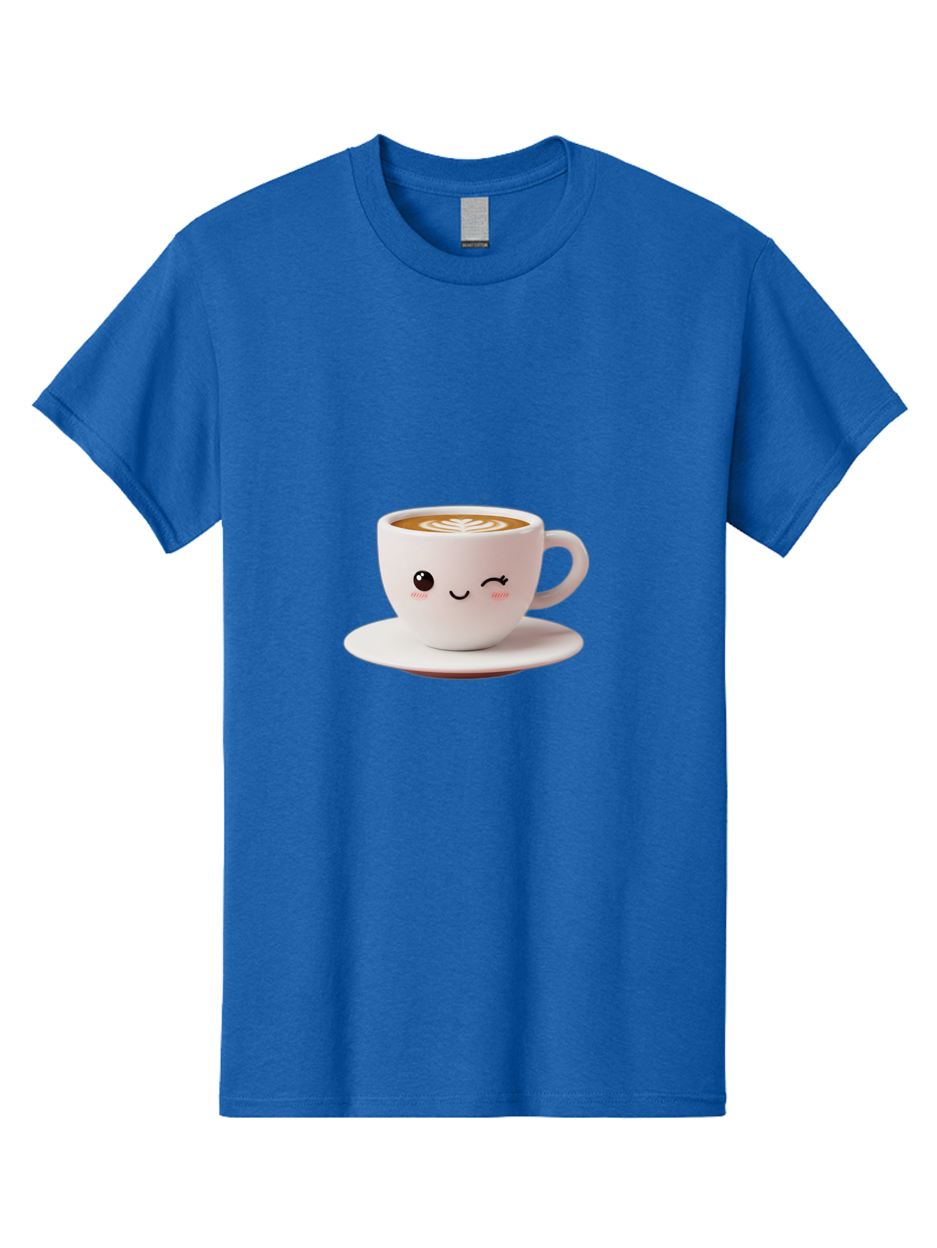 Winking-Coffee-Cup Men'S Graphic Tee, 100% Cotton, Comfortable Casual Summer Wear, Machine Washable, Cute Coffee Cup, Cartoon Character, Coffee Break, Latte Art, Winking Face, Adorable Design, Morning Pick-Me-Up, Coffee Lover, Cozy Vibes Bac553 6