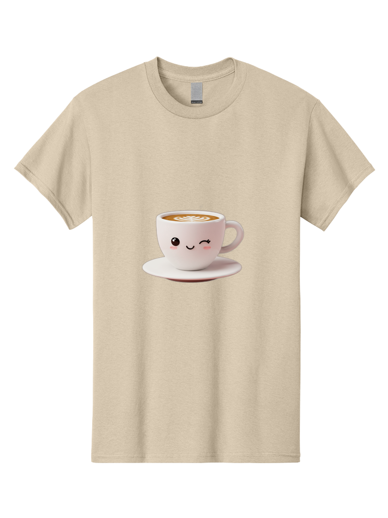 Winking-Coffee-Cup Men'S Graphic Tee, 100% Cotton, Comfortable Casual Summer Wear, Machine Washable, Cute Coffee Cup, Cartoon Character, Coffee Break, Latte Art, Winking Face, Adorable Design, Morning Pick-Me-Up, Coffee Lover, Cozy Vibes Bac553 9