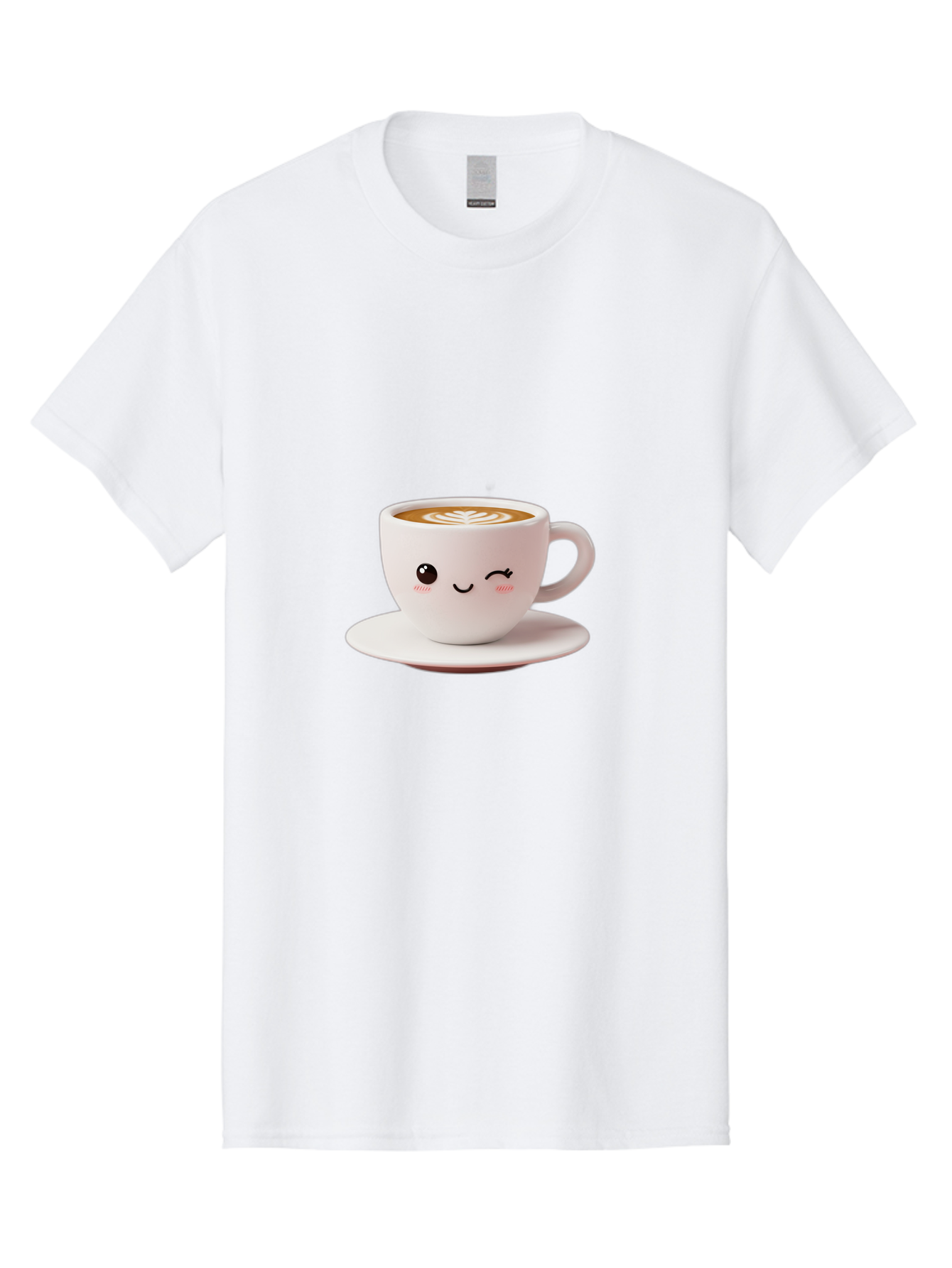Winking-Coffee-Cup Men'S Graphic Tee, 100% Cotton, Comfortable Casual Summer Wear, Machine Washable, Cute Coffee Cup, Cartoon Character, Coffee Break, Latte Art, Winking Face, Adorable Design, Morning Pick-Me-Up, Coffee Lover, Cozy Vibes Bac553 13