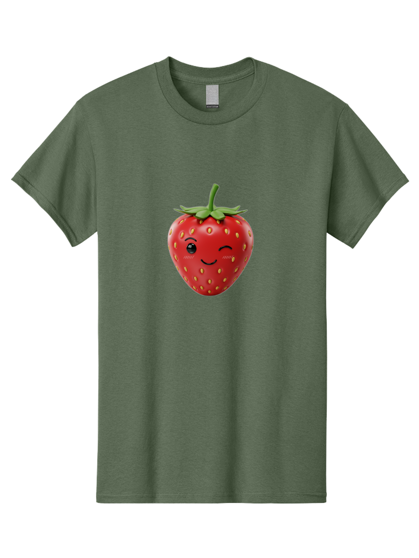 Winking-Strawberry-10 Men'S Graphic Tee, 100% Cotton, Comfortable Casual Summer Wear, Machine Washable, Red Strawberry, Cartoon Character, Winking Face, Smiling Strawberry, Cute Emoji, Fruit Illustration, Yellow Seeds, Strawberry Icon Bac555 14