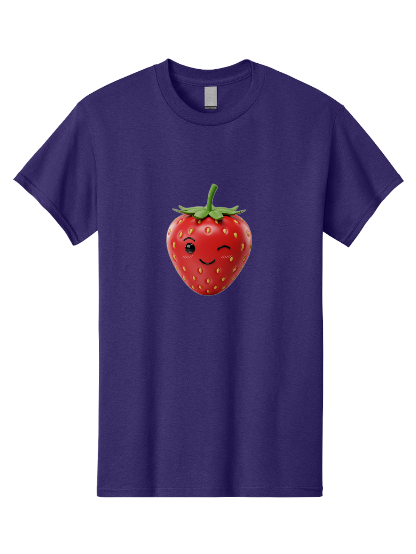 Winking-Strawberry-10 Men'S Graphic Tee, 100% Cotton, Comfortable Casual Summer Wear, Machine Washable, Red Strawberry, Cartoon Character, Winking Face, Smiling Strawberry, Cute Emoji, Fruit Illustration, Yellow Seeds, Strawberry Icon Bac555 13