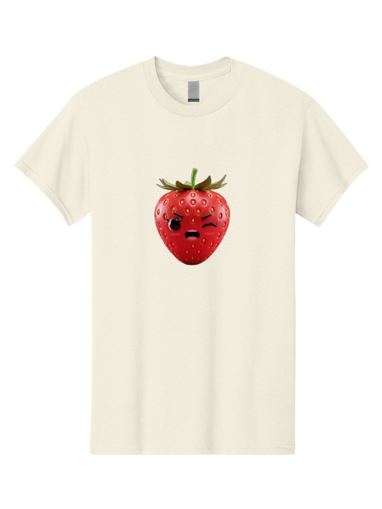 Winking-Strawberry-3 Men'S Graphic Tee, 100% Cotton, Comfortable Casual Summer Wear, Machine Washable, Winking Strawberry, Cartoon Fruit, Quirky Character, Comical Expression, Funny Face, Red Strawberry, Playful Design, Fruit Emoji, Bac560 14