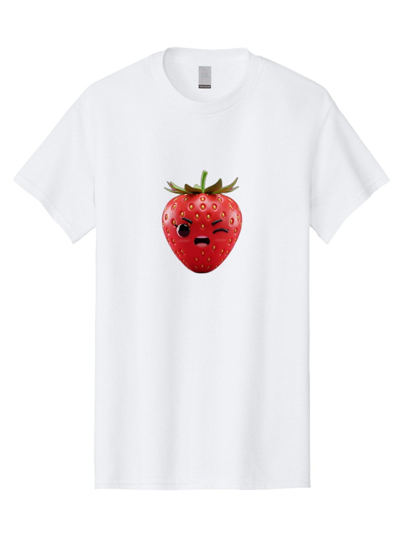 Winking-Strawberry-3 Men'S Graphic Tee, 100% Cotton, Comfortable Casual Summer Wear, Machine Washable, Winking Strawberry, Cartoon Fruit, Quirky Character, Comical Expression, Funny Face, Red Strawberry, Playful Design, Fruit Emoji, Bac560 5