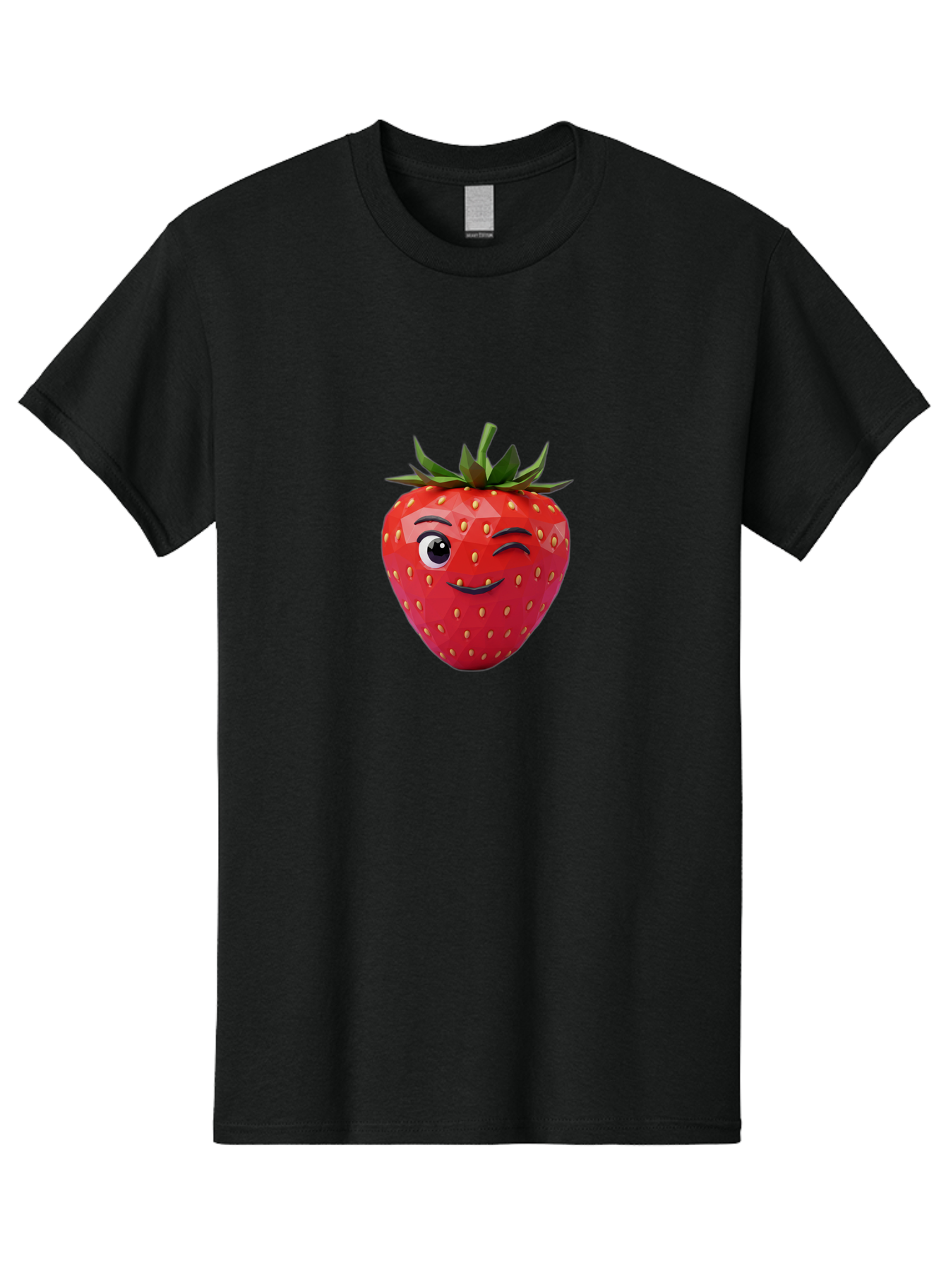 Winking-Strawberry-7 Men'S Graphic Tee, 100% Cotton, Comfortable Casual Summer Wear, Machine Washable, Winking Strawberry, Cute Strawberry, Cartoon Strawberry, Smiling Strawberry, Fruit Character, Adorable Fruit, Strawberry Face, Bac564 8