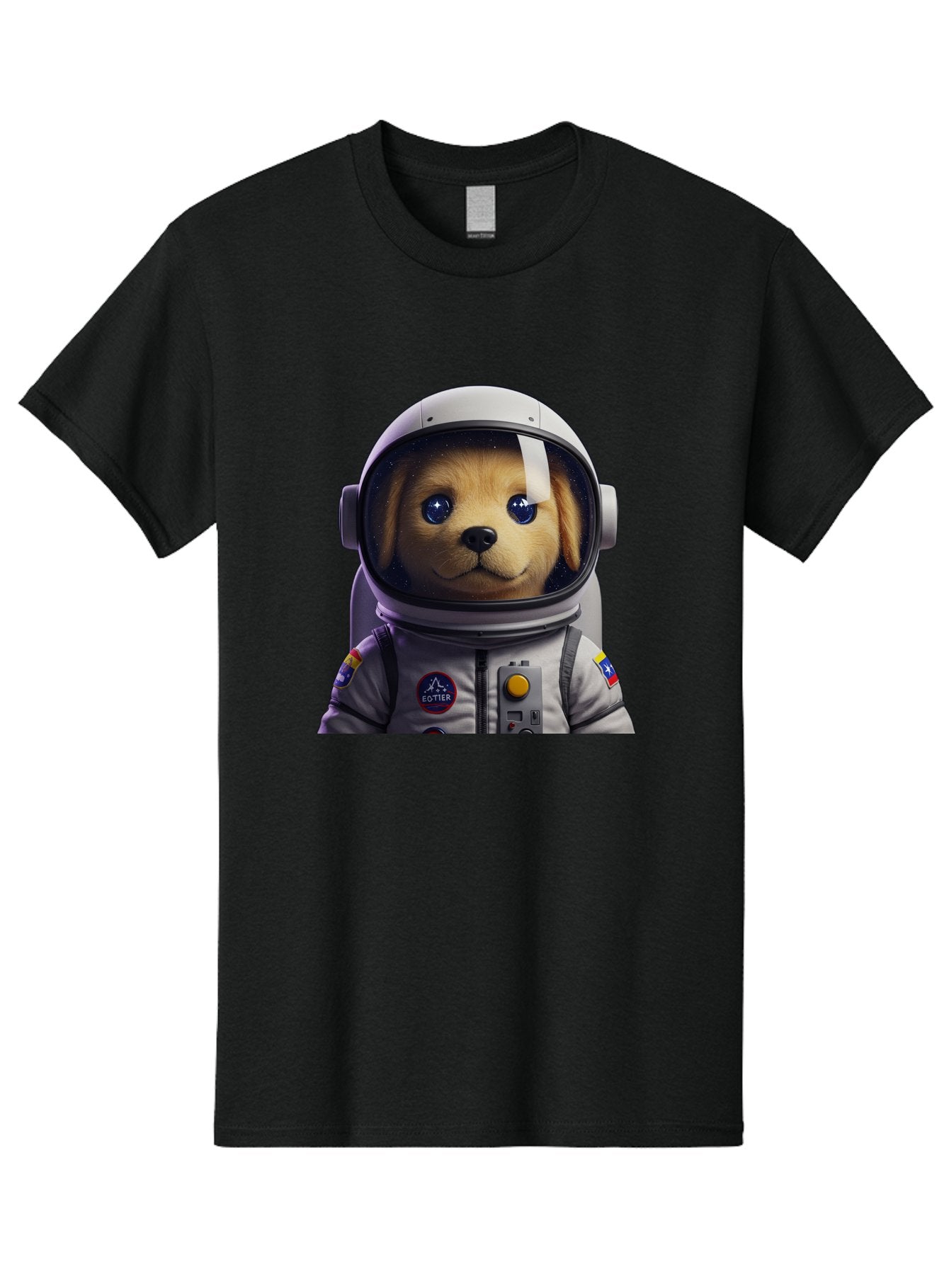 Zotter-Pup-In-Spacesuit Men'S Graphic Tee, 100% Cotton, Comfortable Casual Summer Wear, Machine Washable, Puppy In Space Suit, Dog In Astronaut Helmet, Cotter Logo, Space Exploration, Cute Canine, Futuristic Adventure, Sci-Fi Theme, Bac571 3