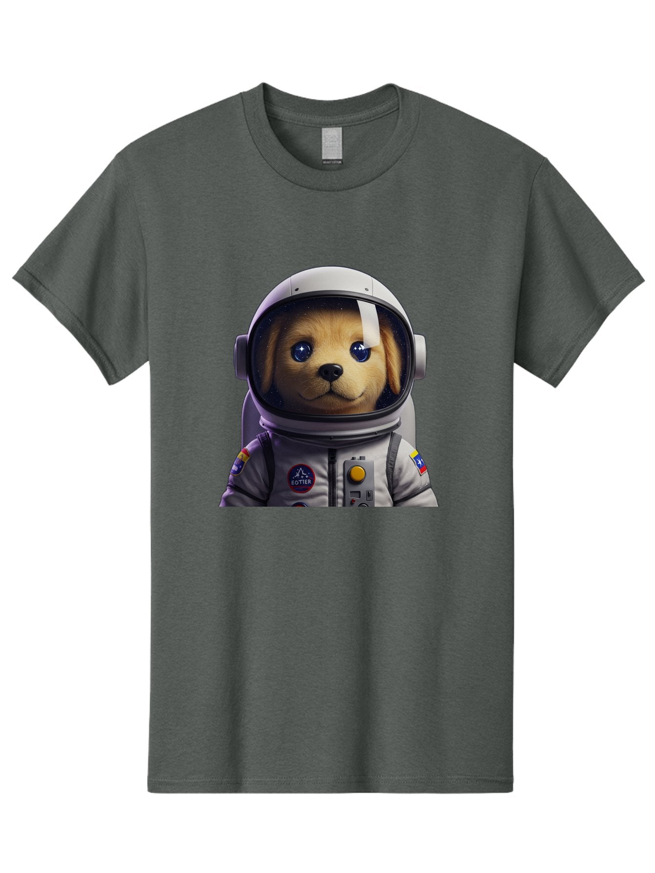 Zotter-Pup-In-Spacesuit Men'S Graphic Tee, 100% Cotton, Comfortable Casual Summer Wear, Machine Washable, Puppy In Space Suit, Dog In Astronaut Helmet, Cotter Logo, Space Exploration, Cute Canine, Futuristic Adventure, Sci-Fi Theme, Bac571 9