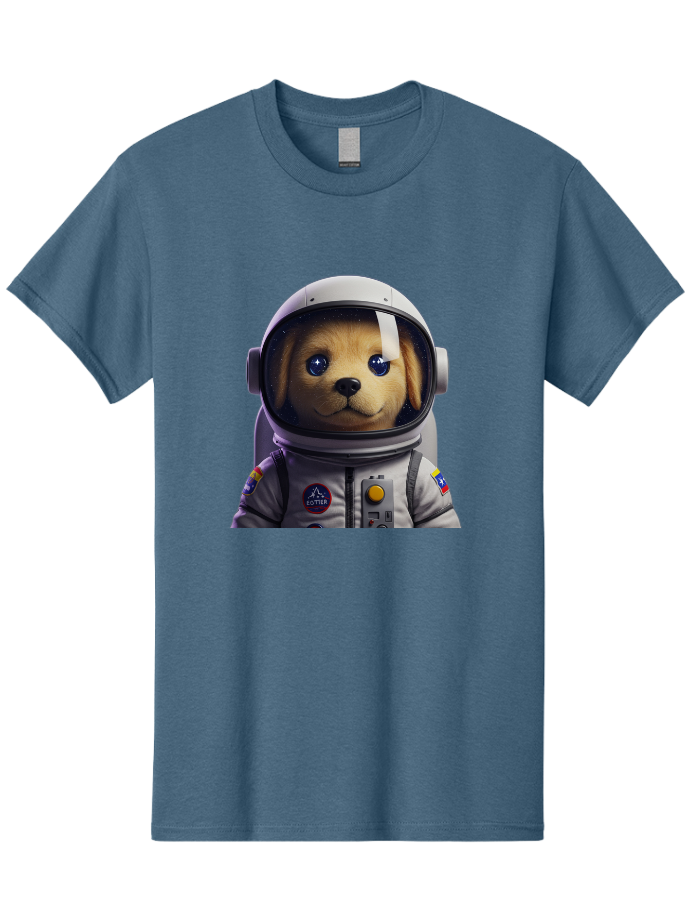 Zotter-Pup-In-Spacesuit Men'S Graphic Tee, 100% Cotton, Comfortable Casual Summer Wear, Machine Washable, Puppy In Space Suit, Dog In Astronaut Helmet, Cotter Logo, Space Exploration, Cute Canine, Futuristic Adventure, Sci-Fi Theme, Bac571 15