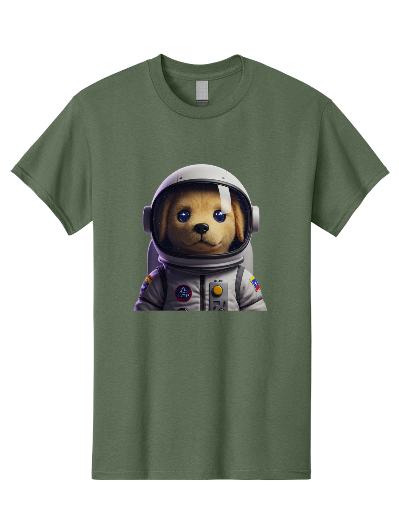Zotter-Pup-In-Spacesuit Men'S Graphic Tee, 100% Cotton, Comfortable Casual Summer Wear, Machine Washable, Puppy In Space Suit, Dog In Astronaut Helmet, Cotter Logo, Space Exploration, Cute Canine, Futuristic Adventure, Sci-Fi Theme, Bac571 11