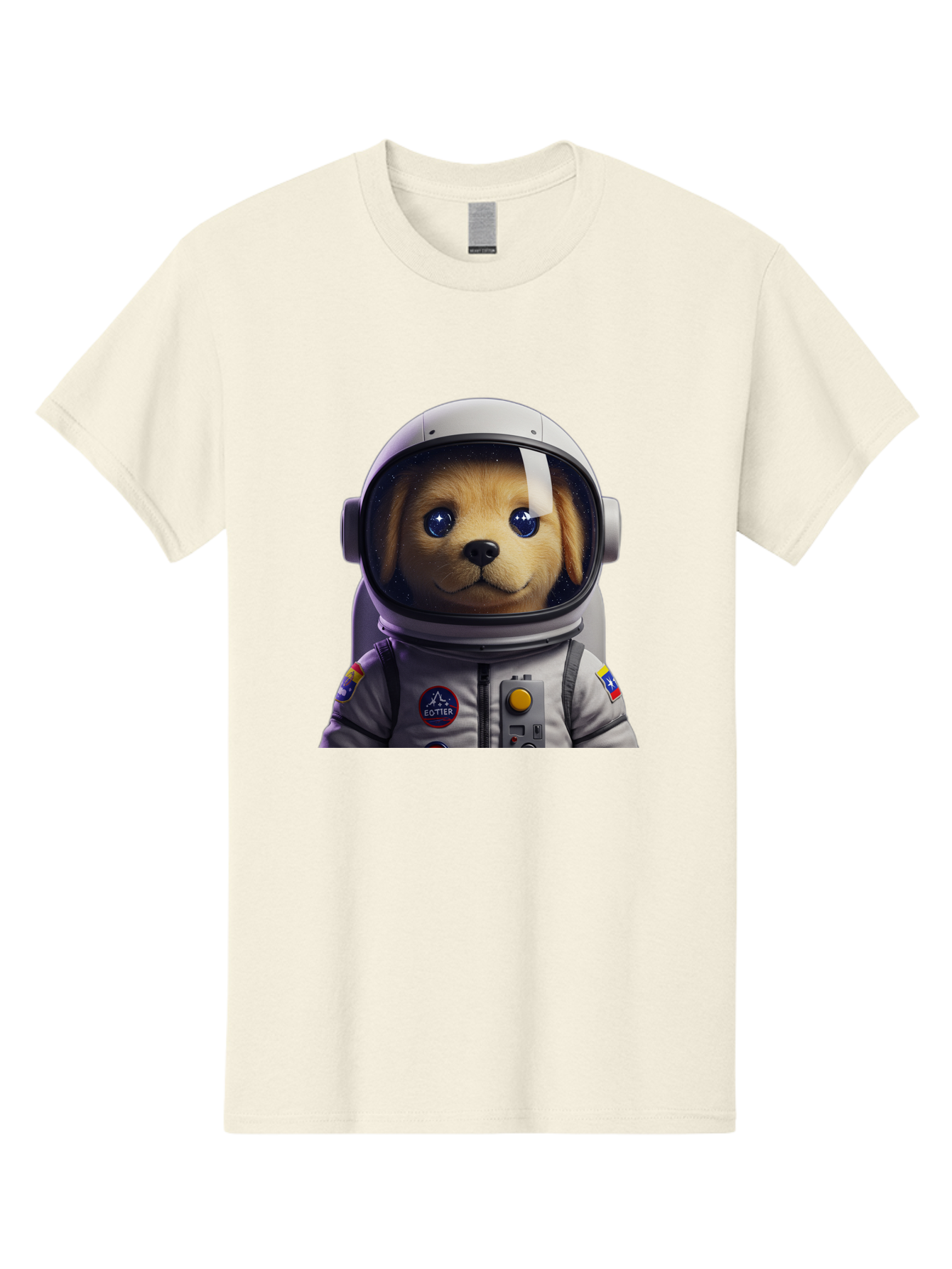 Zotter-Pup-In-Spacesuit Men'S Graphic Tee, 100% Cotton, Comfortable Casual Summer Wear, Machine Washable, Puppy In Space Suit, Dog In Astronaut Helmet, Cotter Logo, Space Exploration, Cute Canine, Futuristic Adventure, Sci-Fi Theme, Bac571 3