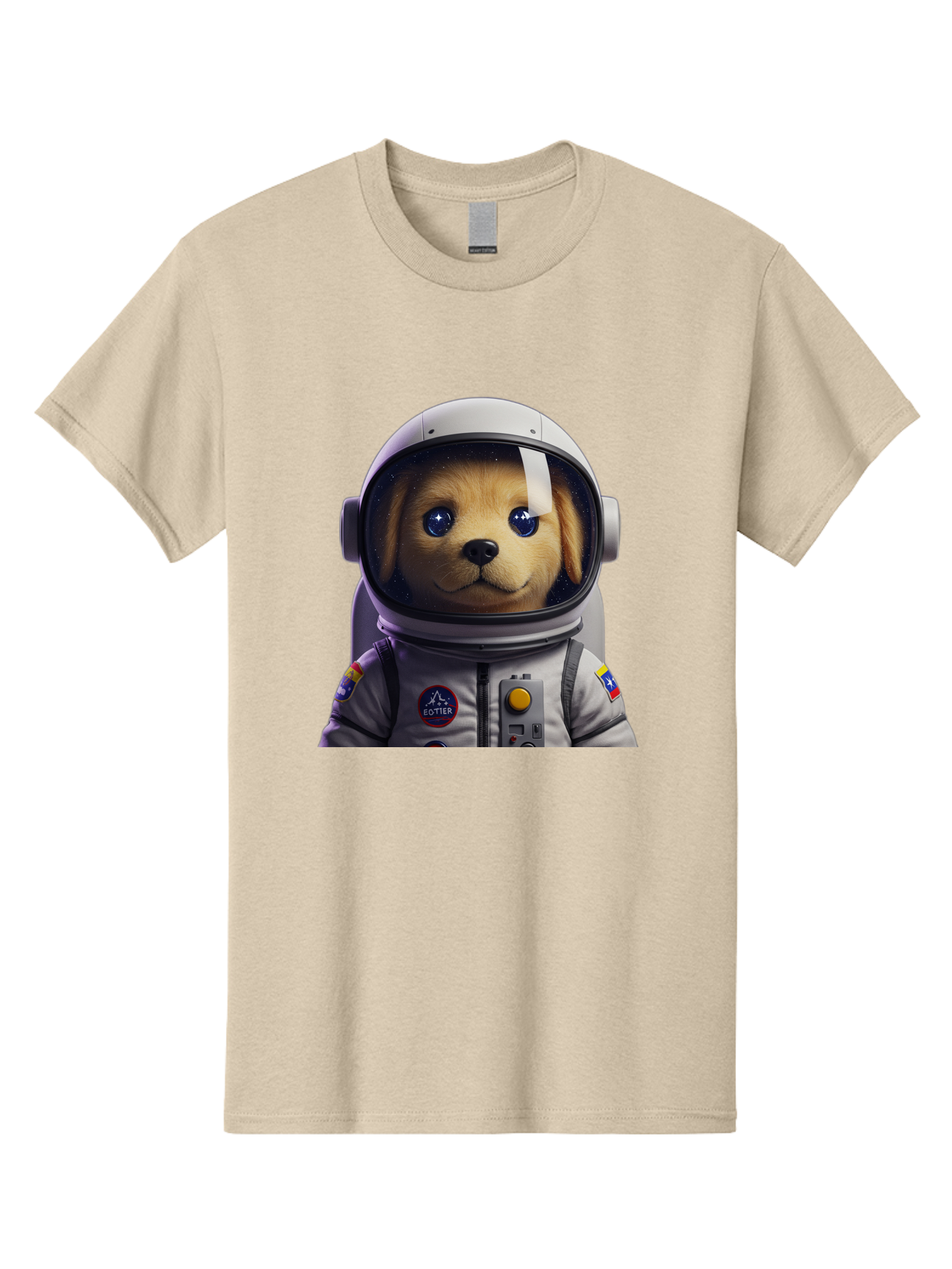 Zotter-Pup-In-Spacesuit Men'S Graphic Tee, 100% Cotton, Comfortable Casual Summer Wear, Machine Washable, Puppy In Space Suit, Dog In Astronaut Helmet, Cotter Logo, Space Exploration, Cute Canine, Futuristic Adventure, Sci-Fi Theme, Bac571 13