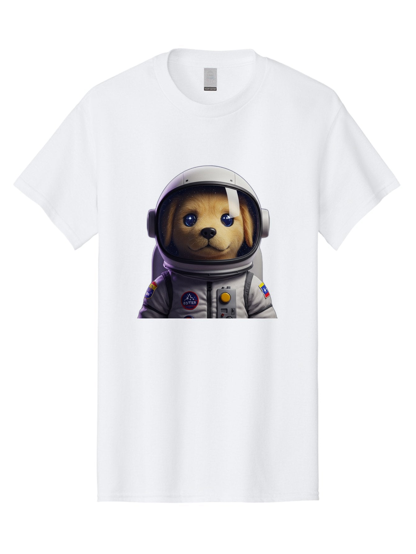 Zotter-Pup-In-Spacesuit Men'S Graphic Tee, 100% Cotton, Comfortable Casual Summer Wear, Machine Washable, Puppy In Space Suit, Dog In Astronaut Helmet, Cotter Logo, Space Exploration, Cute Canine, Futuristic Adventure, Sci-Fi Theme, Bac571 5