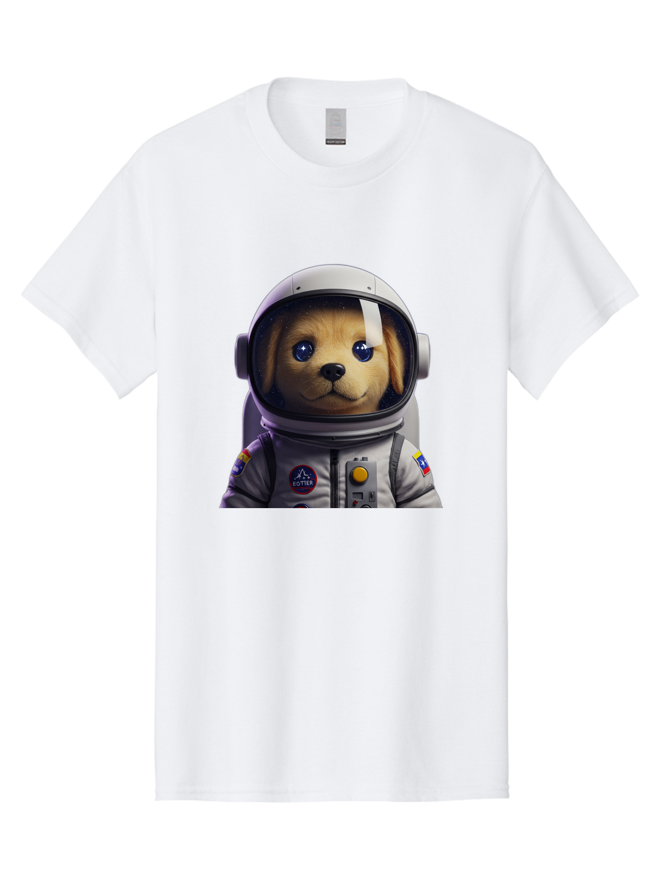 Zotter-Pup-In-Spacesuit Men'S Graphic Tee, 100% Cotton, Comfortable Casual Summer Wear, Machine Washable, Puppy In Space Suit, Dog In Astronaut Helmet, Cotter Logo, Space Exploration, Cute Canine, Futuristic Adventure, Sci-Fi Theme, Bac571 8