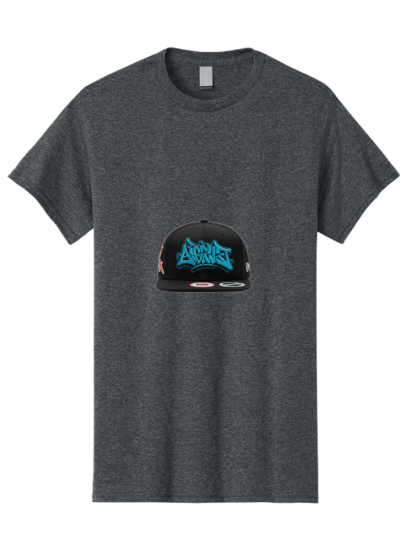 A-Ap-Rocky Men'S Graphic Tee, 100% Cotton, Comfortable Casual Summer Wear, Machine Washable, Black Baseball Cap, A$Ap Rocky Logo, Blue Graffiti Design, Streetwear Fashion, Hip Hop Style, Casual Wear, Trendy Accessories, Snapback Hat Bac579 3