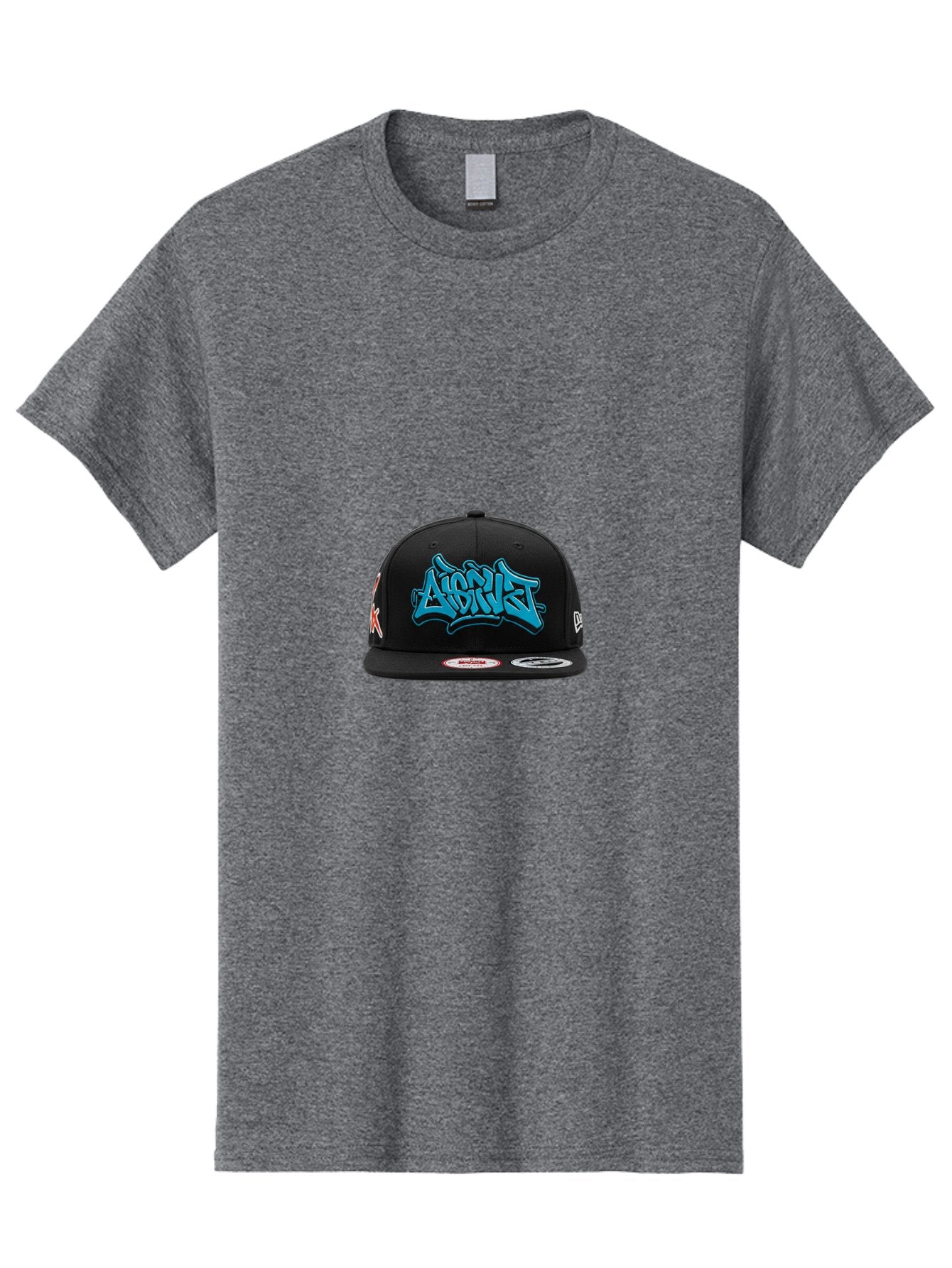 A-Ap-Rocky Men'S Graphic Tee, 100% Cotton, Comfortable Casual Summer Wear, Machine Washable, Black Baseball Cap, A$Ap Rocky Logo, Blue Graffiti Design, Streetwear Fashion, Hip Hop Style, Casual Wear, Trendy Accessories, Snapback Hat Bac579 6