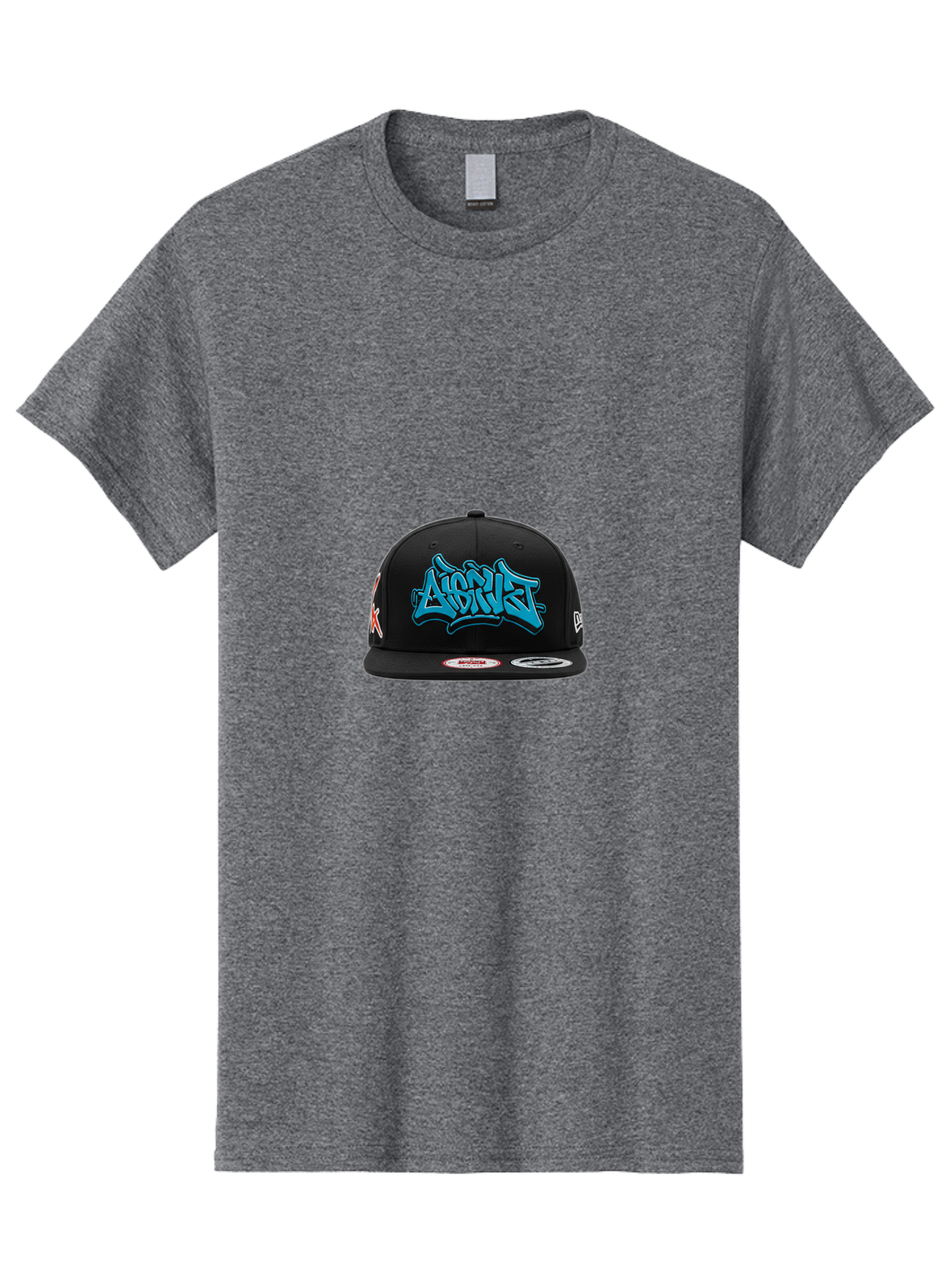 A-Ap-Rocky Men'S Graphic Tee, 100% Cotton, Comfortable Casual Summer Wear, Machine Washable, Black Baseball Cap, A$Ap Rocky Logo, Blue Graffiti Design, Streetwear Fashion, Hip Hop Style, Casual Wear, Trendy Accessories, Snapback Hat Bac579 7