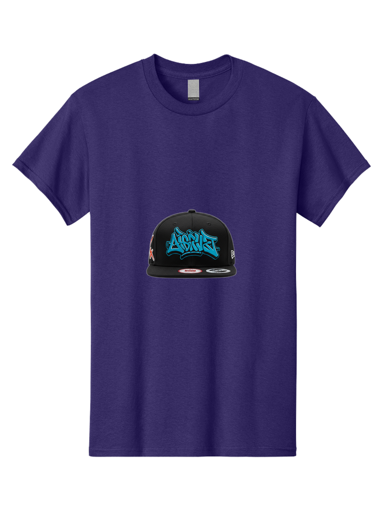 A-Ap-Rocky Men'S Graphic Tee, 100% Cotton, Comfortable Casual Summer Wear, Machine Washable, Black Baseball Cap, A$Ap Rocky Logo, Blue Graffiti Design, Streetwear Fashion, Hip Hop Style, Casual Wear, Trendy Accessories, Snapback Hat Bac579 6