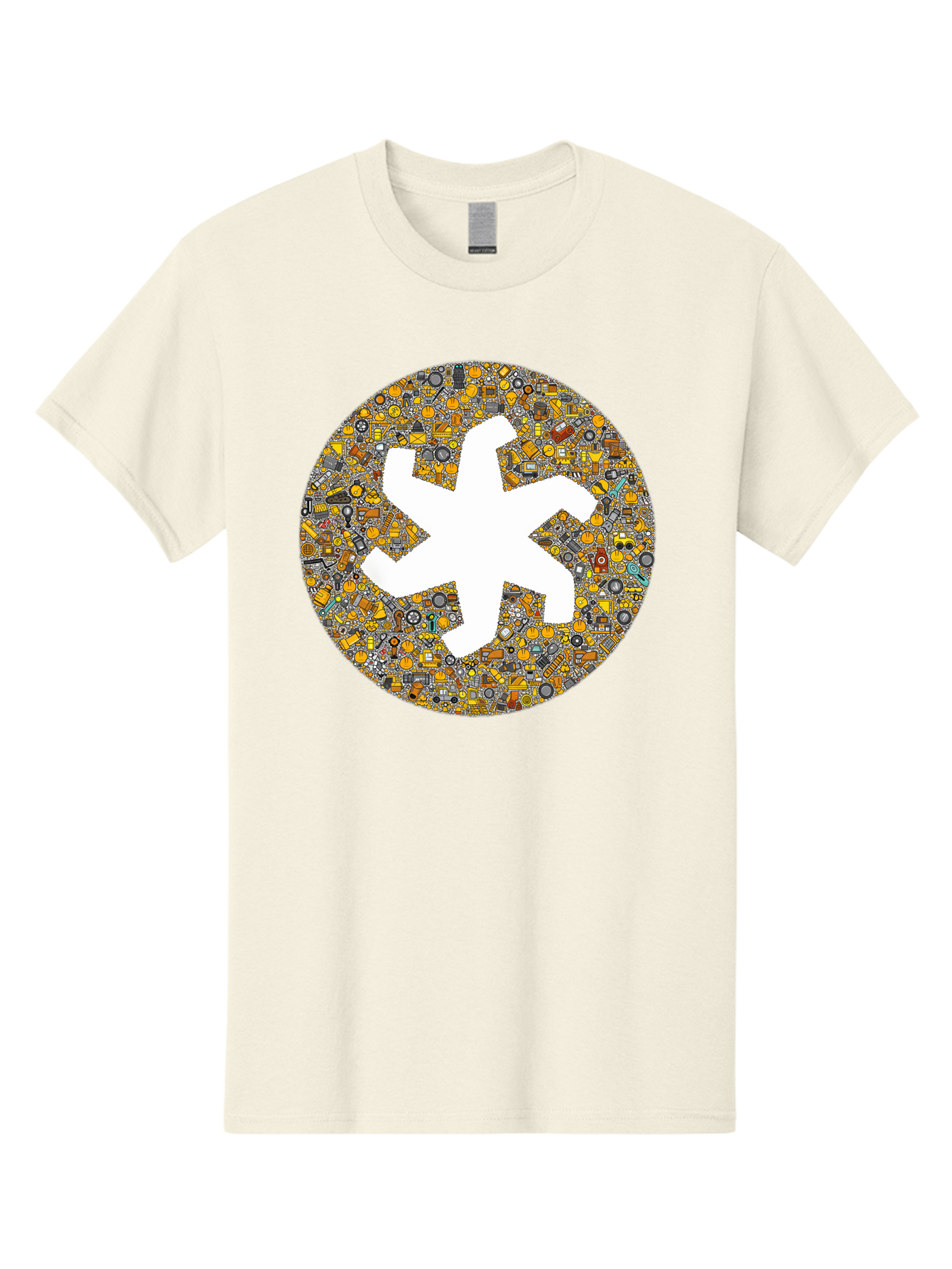 Airplane-Silhouette-Mosaic Men'S Graphic Tee, 100% Cotton, Comfortable Casual Summer Wear, Machine Washable, Airplane Silhouette, Yellow And Gray Mosaic, Machinery Parts, Industrial Theme, Creative Design, Travel Concept, Abstract Art, Bac581 14