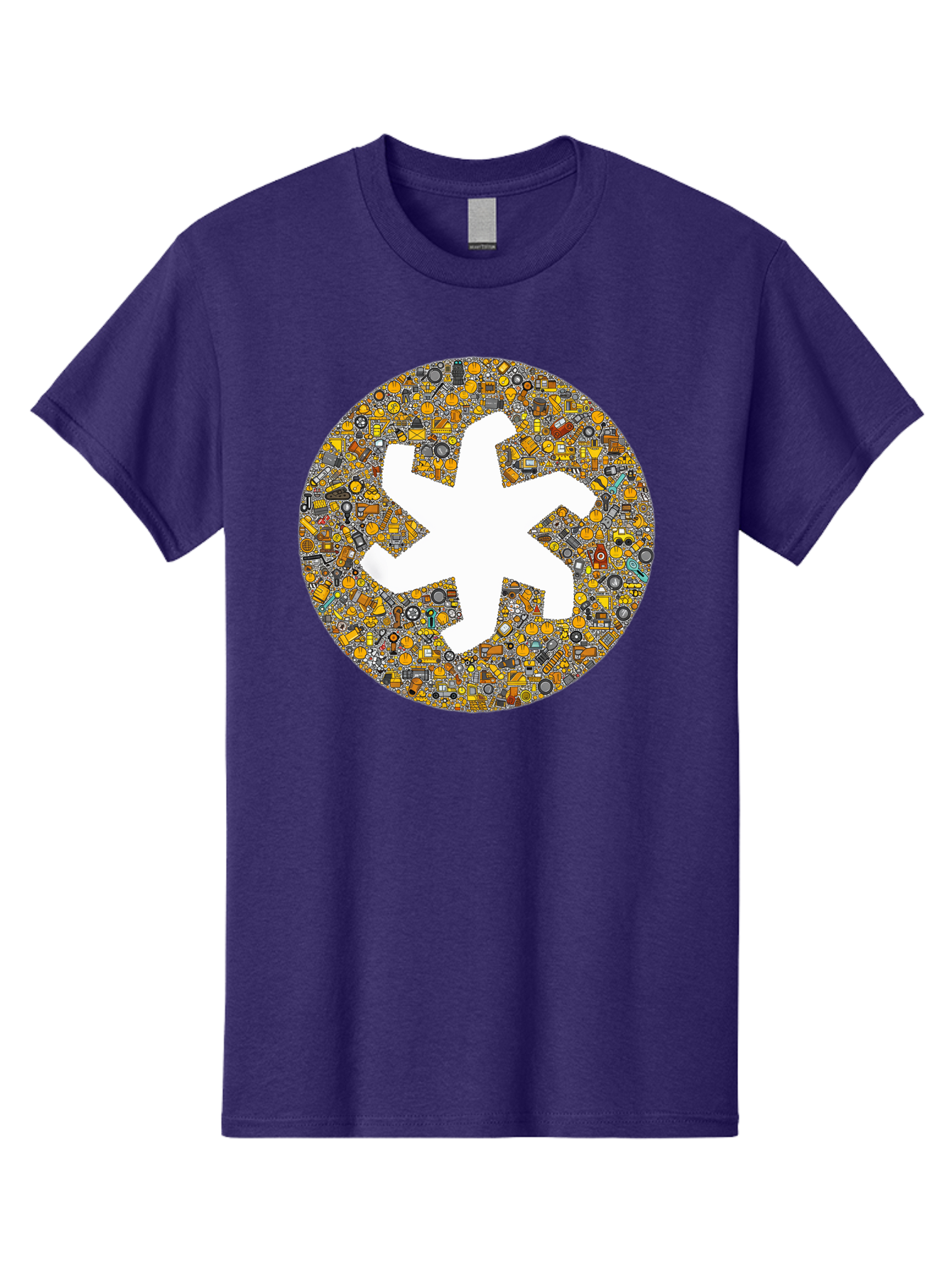 Airplane-Silhouette-Mosaic Men'S Graphic Tee, 100% Cotton, Comfortable Casual Summer Wear, Machine Washable, Airplane Silhouette, Yellow And Gray Mosaic, Machinery Parts, Industrial Theme, Creative Design, Travel Concept, Abstract Art, Bac581