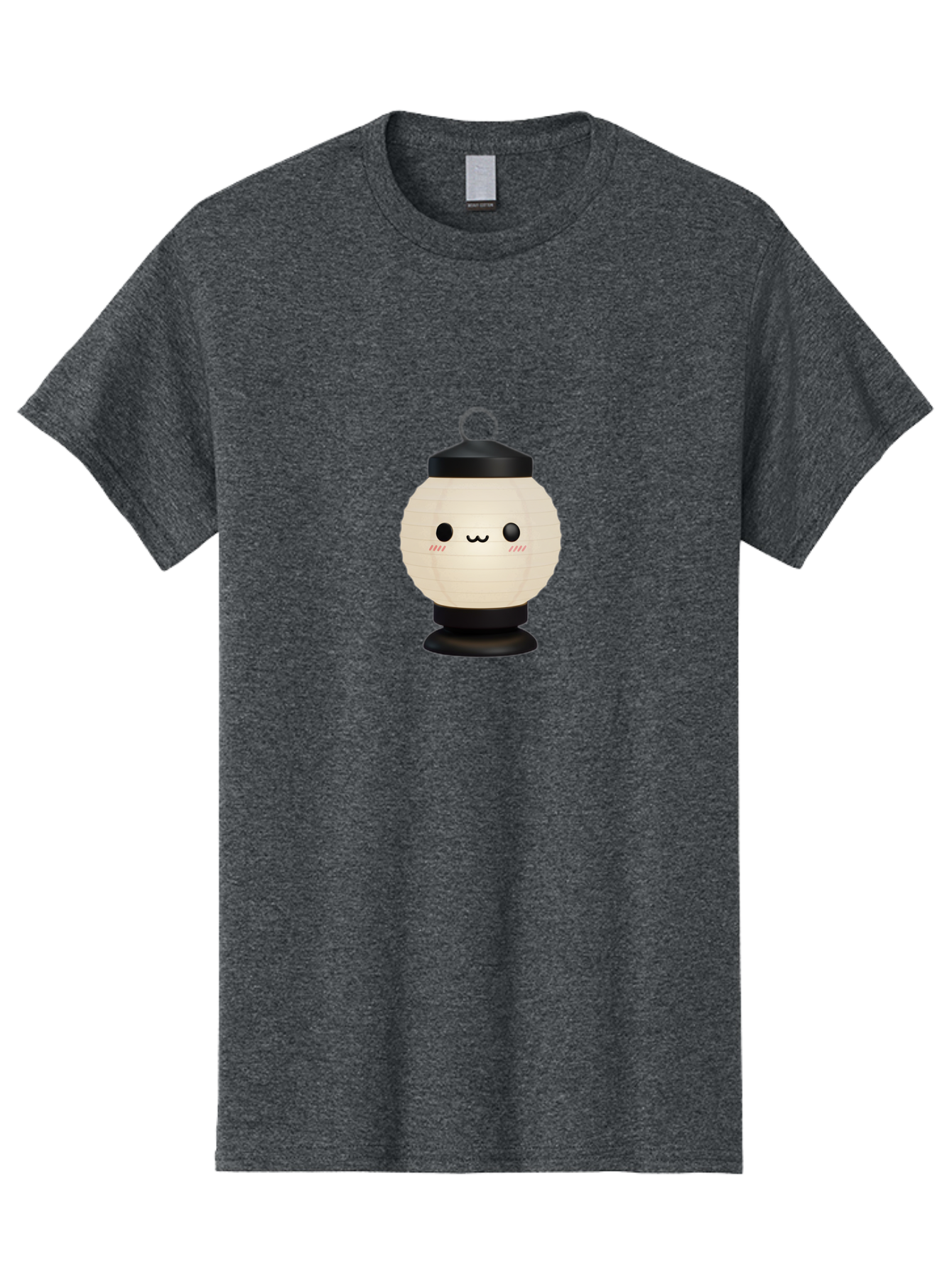 Akari-Chan-Lantern Men'S Graphic Tee, 100% Cotton, Comfortable Casual Summer Wear, Machine Washable, Kawaii Lantern, Japanese Culture, Paper Lantern, Cute Face, Emoticon, Illustration, Cartoon Style, Minimalist Design, Simple Art, Round Shape, Bac582 4