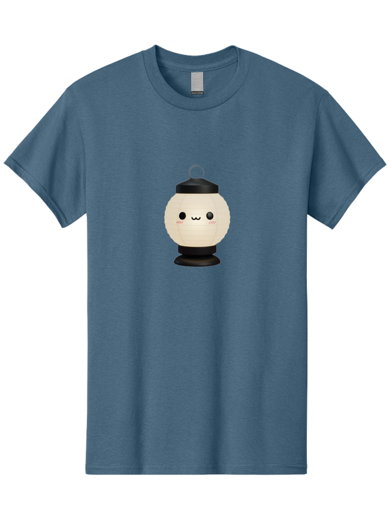 Akari-Chan-Lantern Men'S Graphic Tee, 100% Cotton, Comfortable Casual Summer Wear, Machine Washable, Kawaii Lantern, Japanese Culture, Paper Lantern, Cute Face, Emoticon, Illustration, Cartoon Style, Minimalist Design, Simple Art, Round Shape, Bac582 6