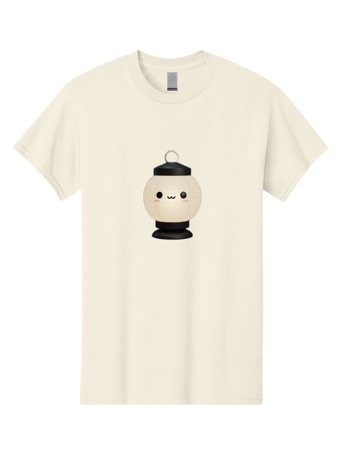 Akari-Chan-Lantern Men'S Graphic Tee, 100% Cotton, Comfortable Casual Summer Wear, Machine Washable, Kawaii Lantern, Japanese Culture, Paper Lantern, Cute Face, Emoticon, Illustration, Cartoon Style, Minimalist Design, Simple Art, Round Shape, Bac582 9