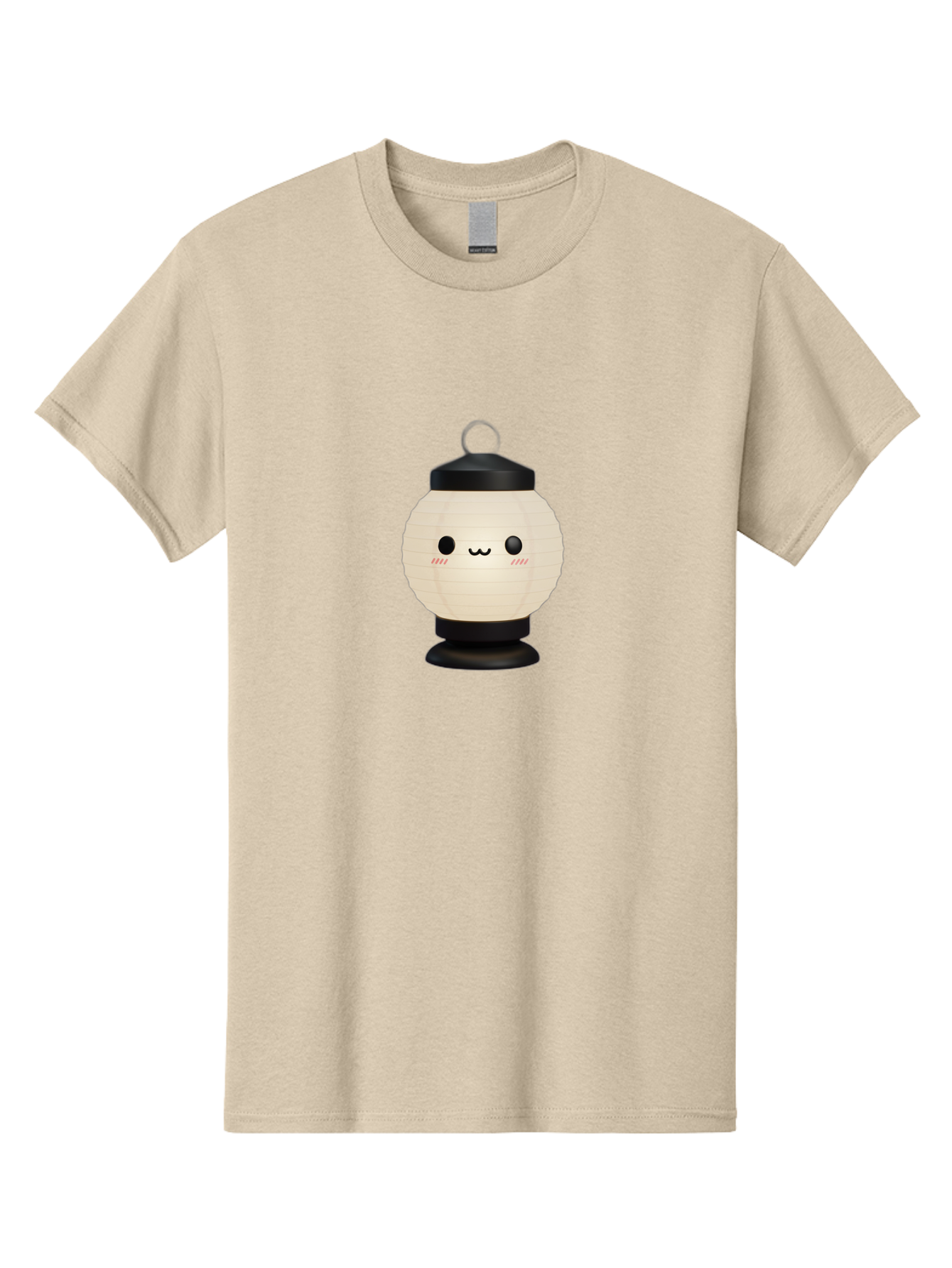 Akari-Chan-Lantern Men'S Graphic Tee, 100% Cotton, Comfortable Casual Summer Wear, Machine Washable, Kawaii Lantern, Japanese Culture, Paper Lantern, Cute Face, Emoticon, Illustration, Cartoon Style, Minimalist Design, Simple Art, Round Shape, Bac582 8