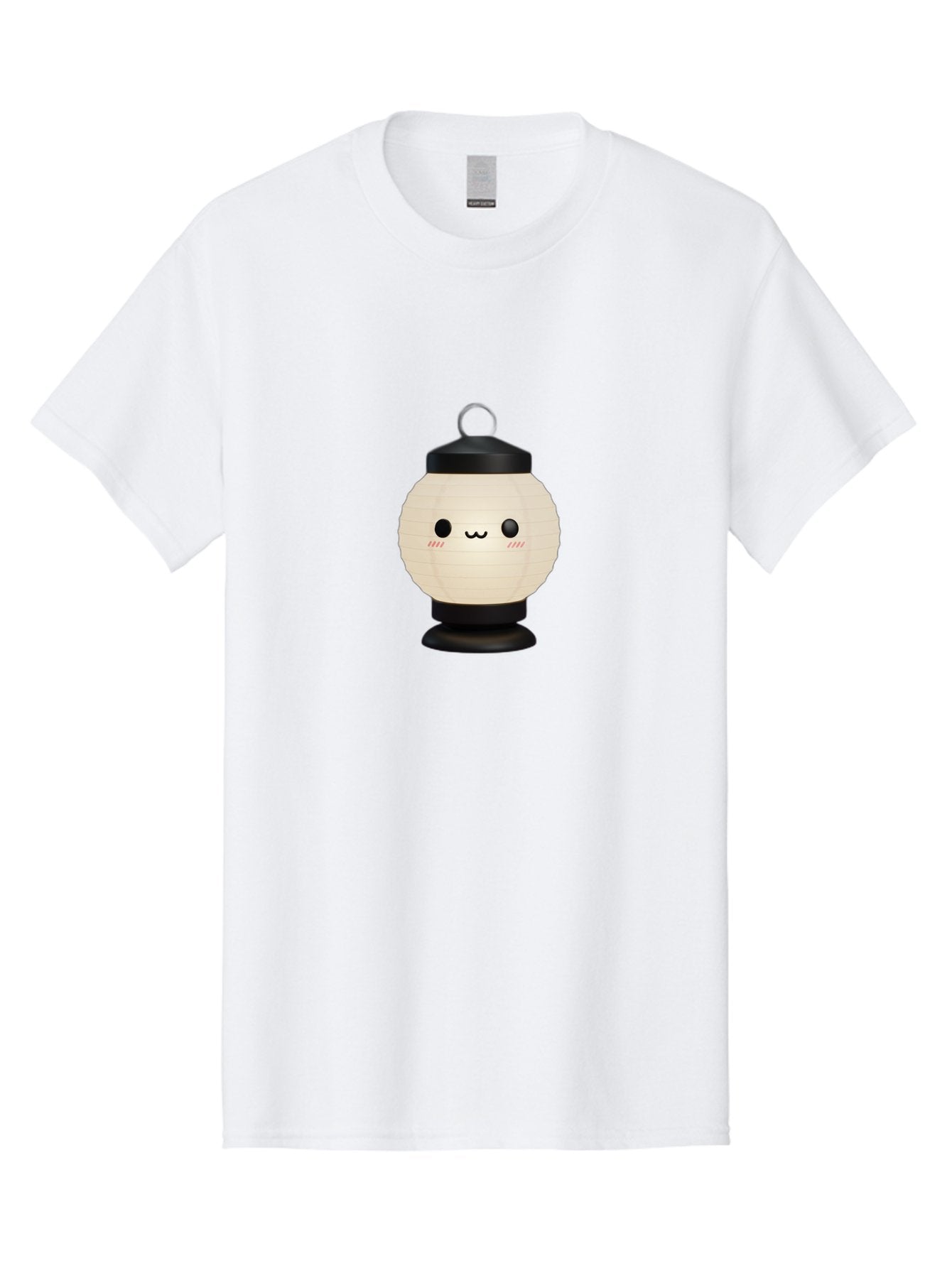 Akari-Chan-Lantern Men'S Graphic Tee, 100% Cotton, Comfortable Casual Summer Wear, Machine Washable, Kawaii Lantern, Japanese Culture, Paper Lantern, Cute Face, Emoticon, Illustration, Cartoon Style, Minimalist Design, Simple Art, Round Shape, Bac582 12