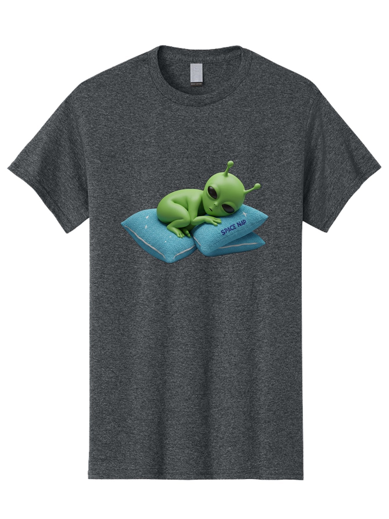 Alien-Sleeping-On-Pillows Men'S Graphic Tee, 100% Cotton, Comfortable Casual Summer Wear, Machine Washable, Alien Resting On Pillows, Extraterrestrial Being, Space Map, Stars, Sleepy Alien, Cute Cartoon Character, 3D Illustration, Funny Meme Bac583 11