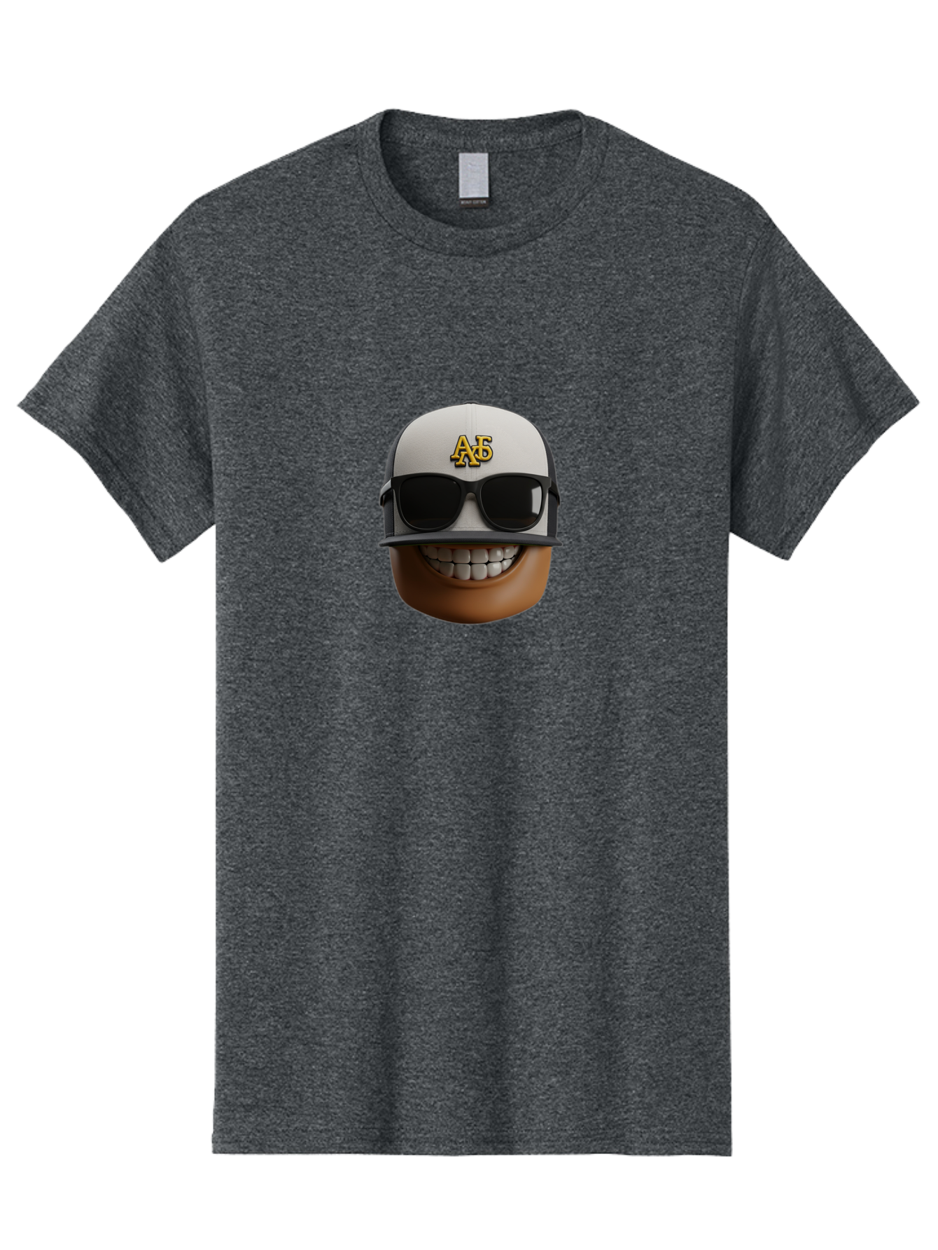 Alpha-Phi-Alpha-Emoji Men'S Graphic Tee, 100% Cotton, Comfortable Casual Summer Wear, Machine Washable, Smiling Face, Sunglasses, Baseball Cap, White Hat, Greek Letters, Alpha Phi Alpha, Fraternity Symbol, Cool Guy, Happy Expression, Bac584 14