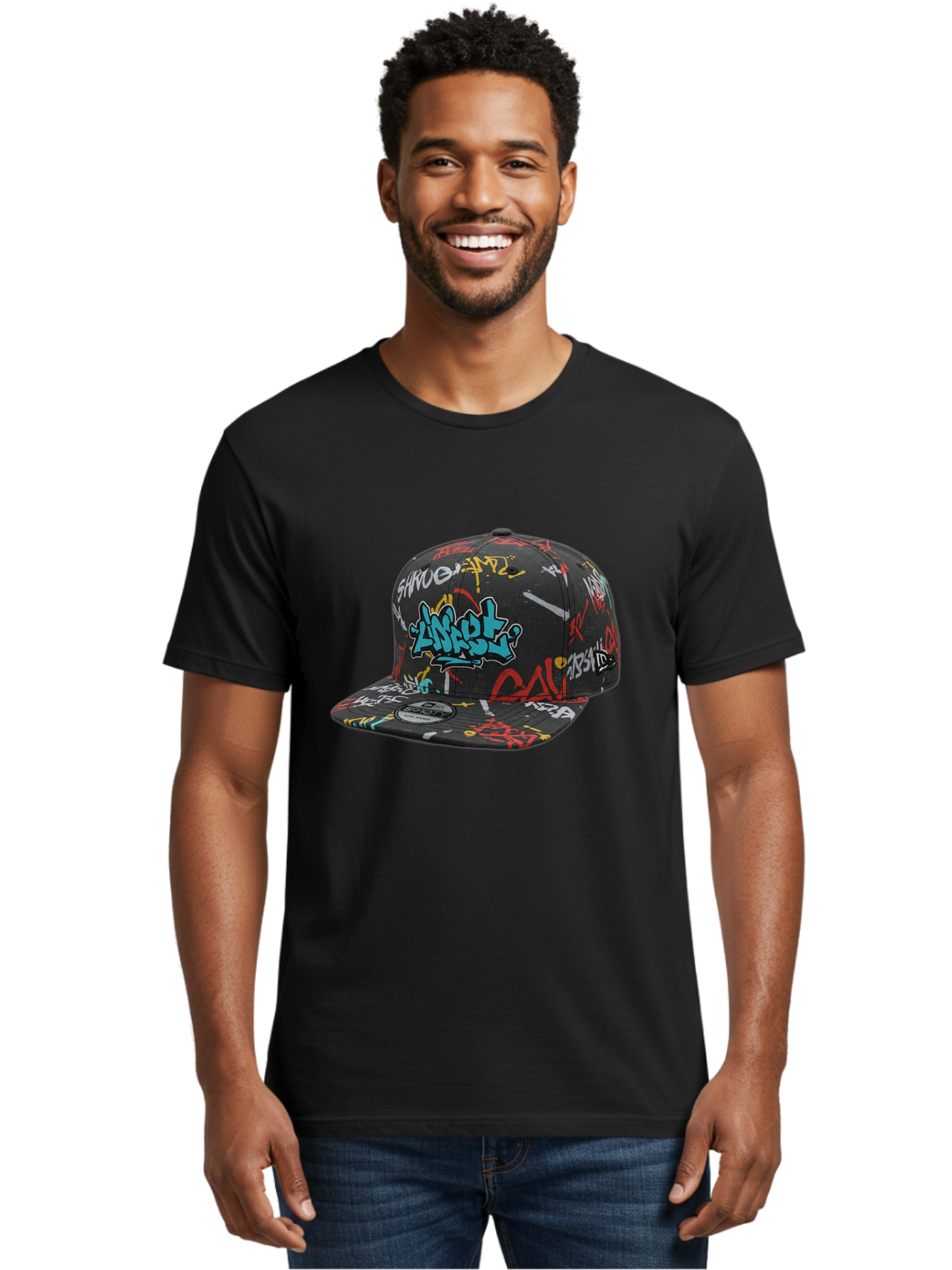 Anarchy-Baseball-Cap Men'S Graphic Tee, 100% Cotton, Comfortable Casual Summer Wear, Machine Washable, Graffiti Art, Streetwear Fashion, Custom Hats, Urban Style, Colorful Designs, Casual Wear, Hip Hop Culture, Snapback Cap, Street Art, Bac585 17