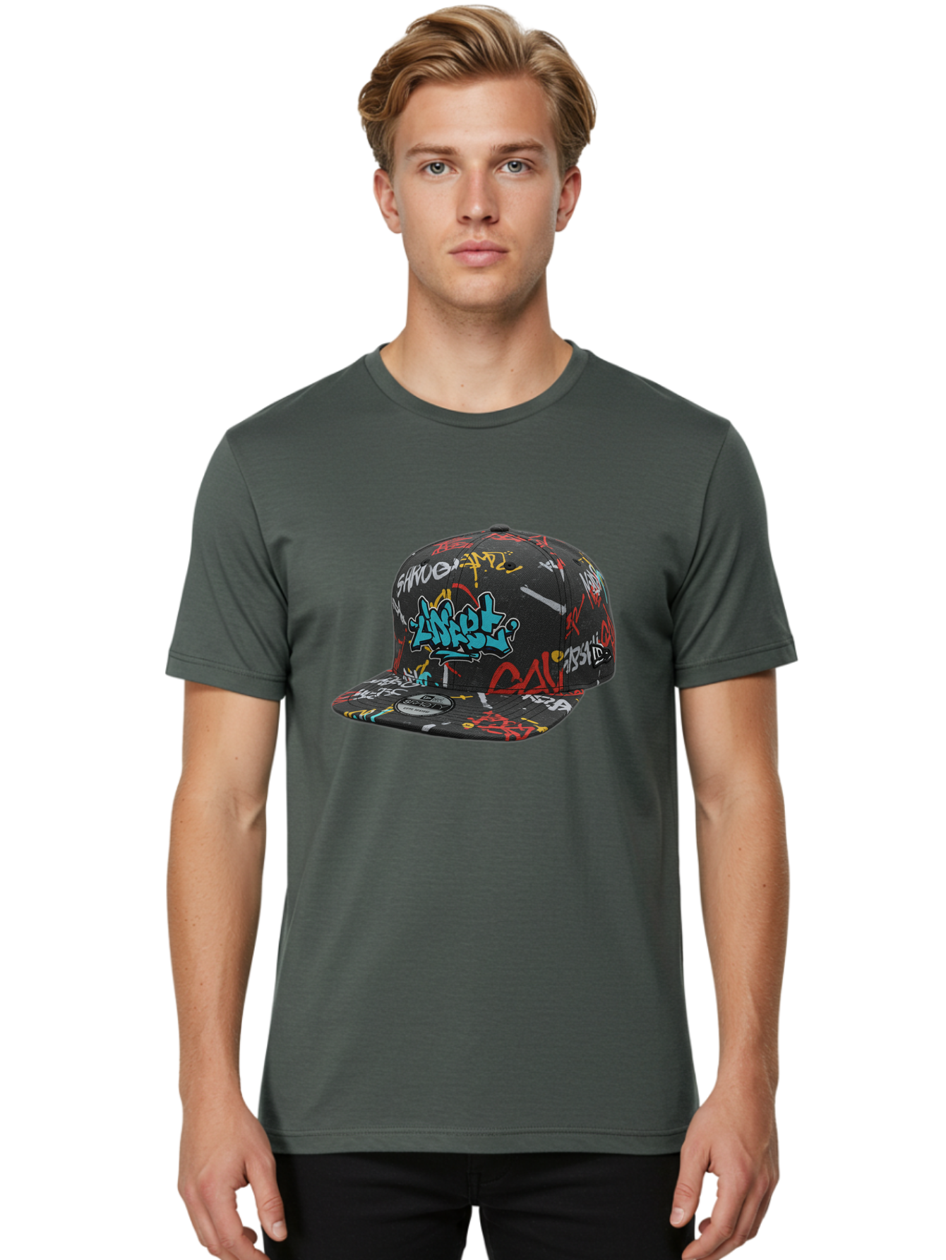 Anarchy-Baseball-Cap Men'S Graphic Tee, 100% Cotton, Comfortable Casual Summer Wear, Machine Washable, Graffiti Art, Streetwear Fashion, Custom Hats, Urban Style, Colorful Designs, Casual Wear, Hip Hop Culture, Snapback Cap, Street Art, Bac585 28